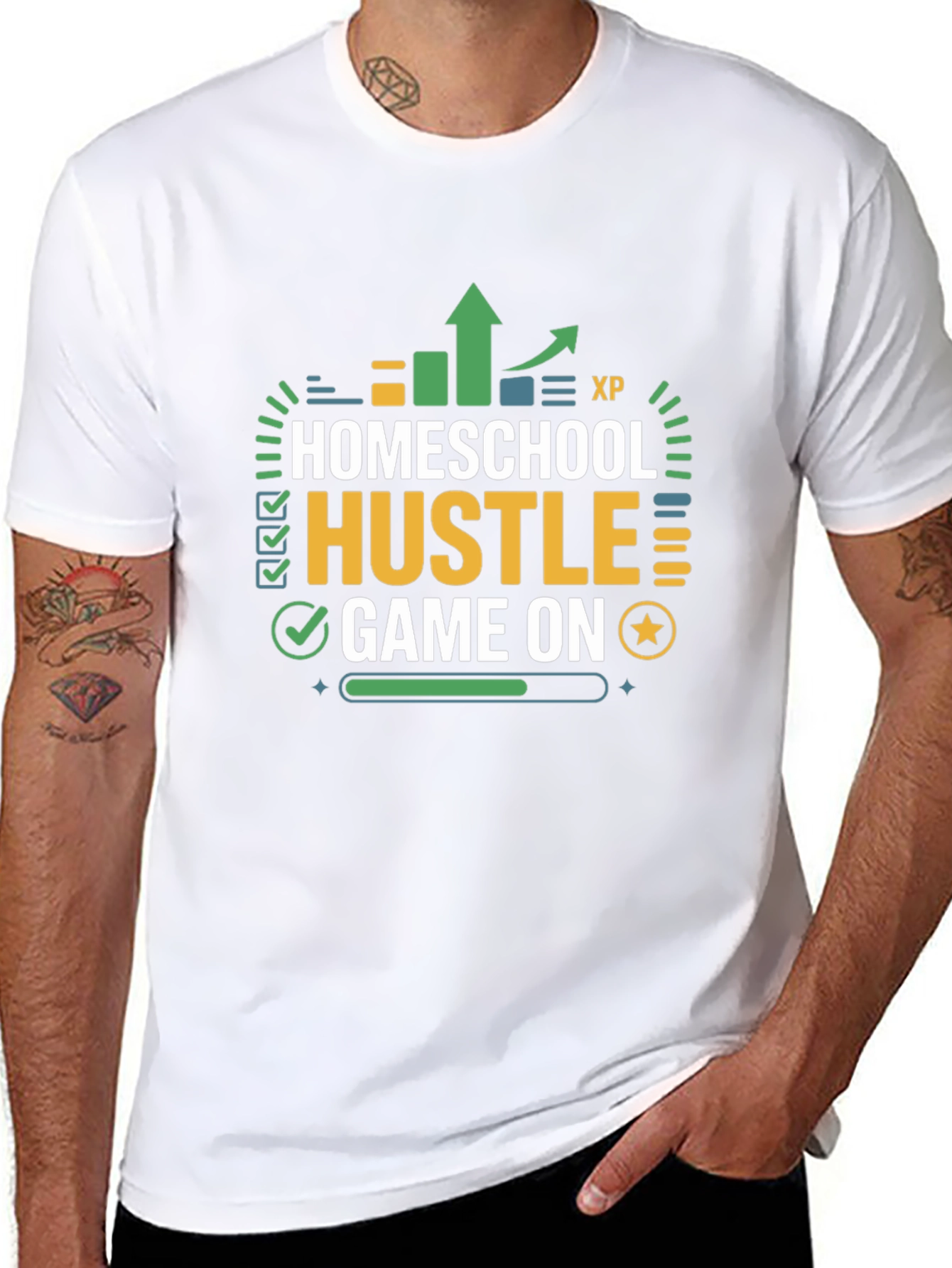 Homeschool Hustle Game On Black T-Shirt