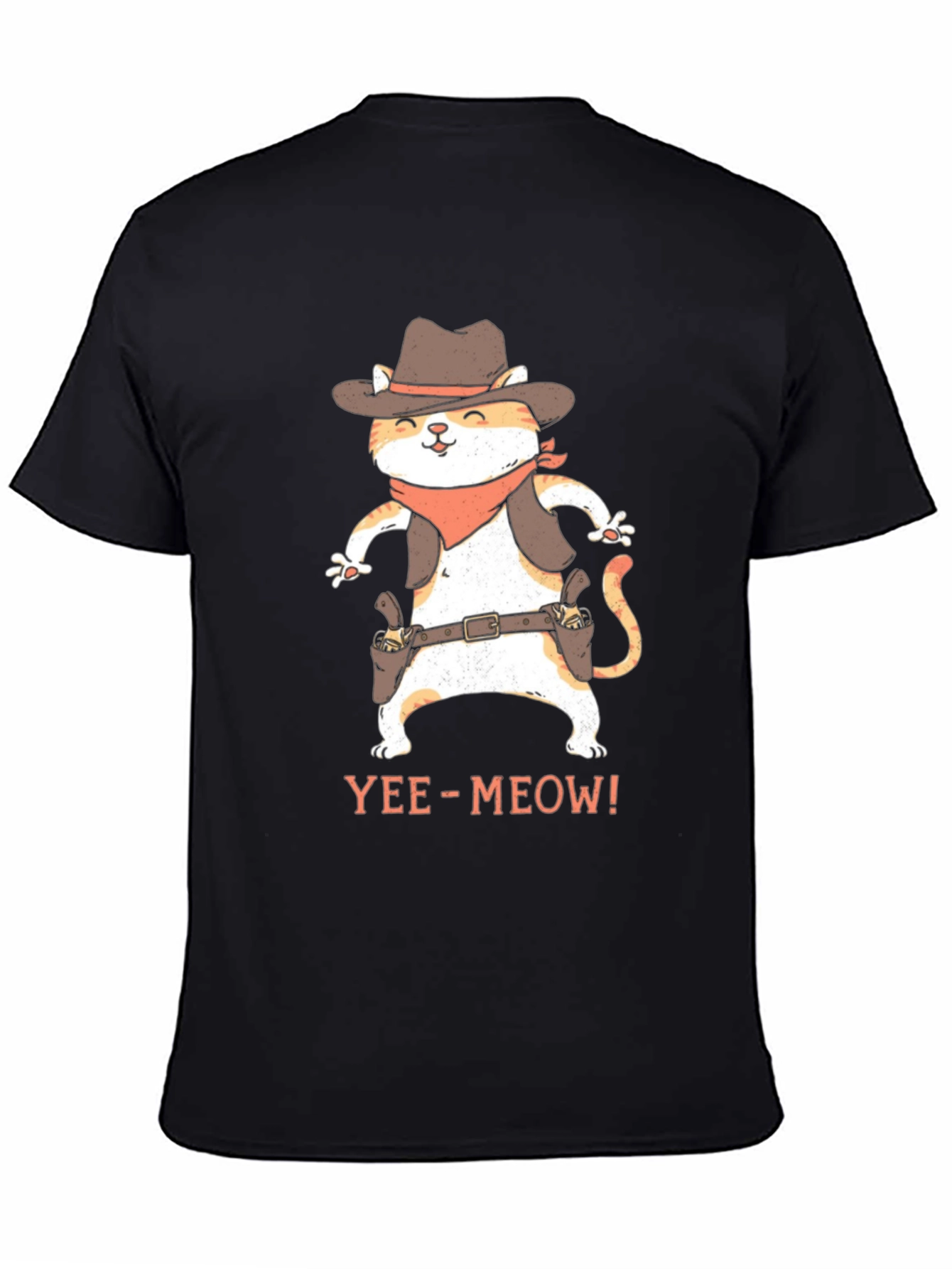 Yee-Meow Cowboy Cat Graphic T-Shirt
