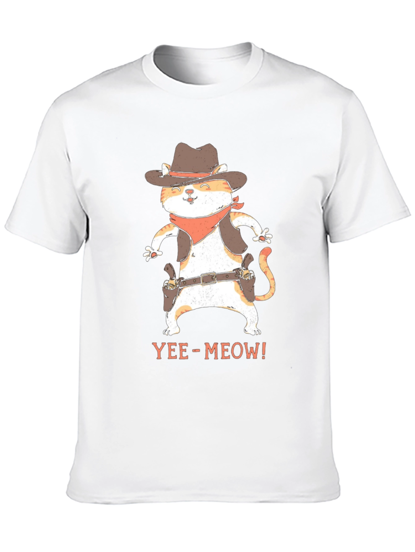 Yee-Meow Cowboy Cat Graphic T-Shirt