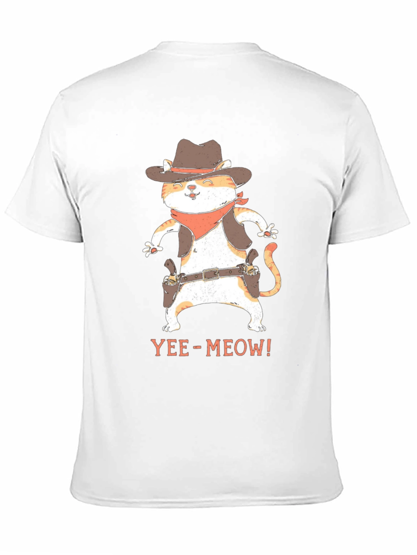 Yee-Meow Cowboy Cat Graphic T-Shirt