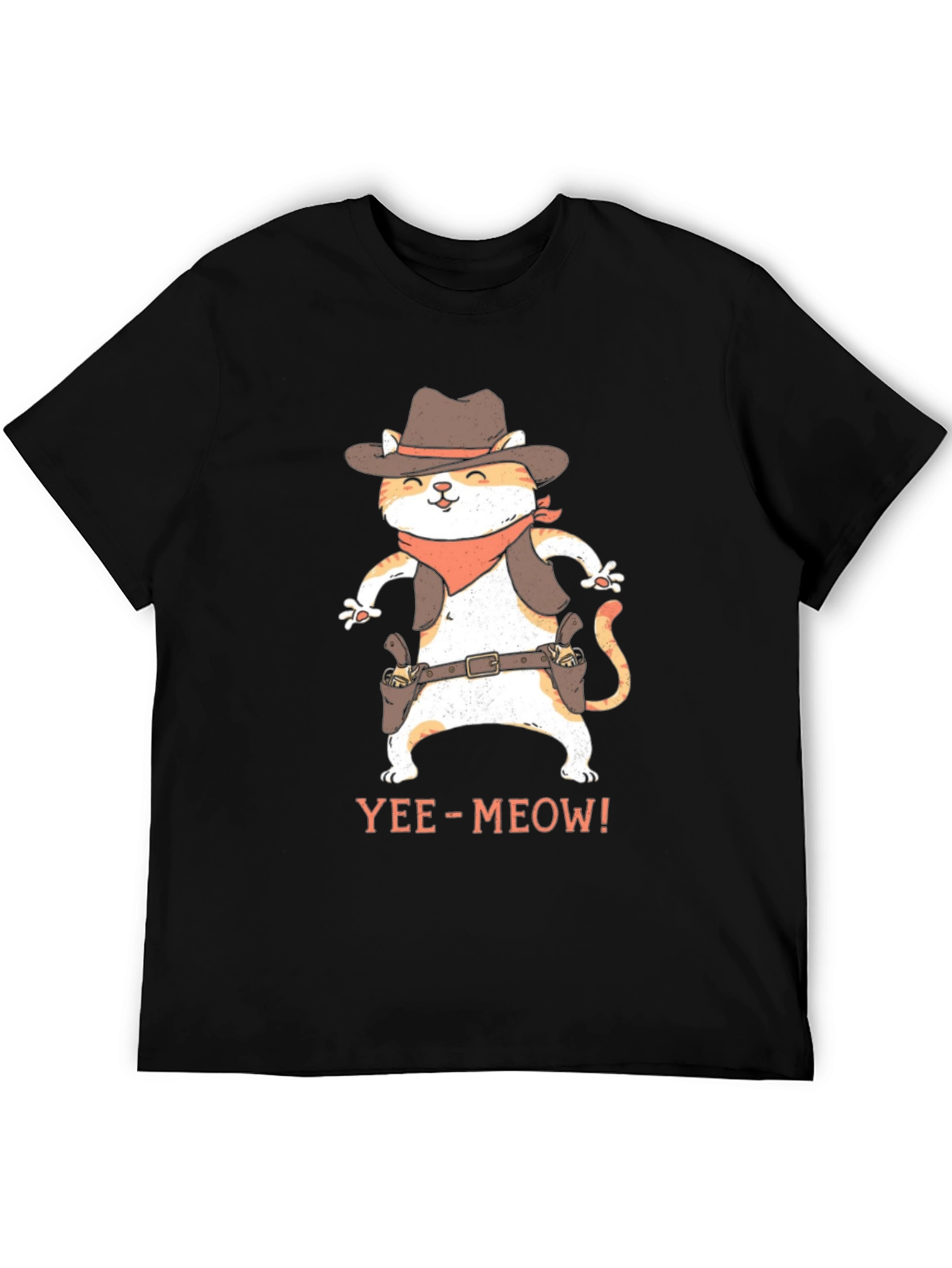Yee-Meow Cowboy Cat Graphic T-Shirt