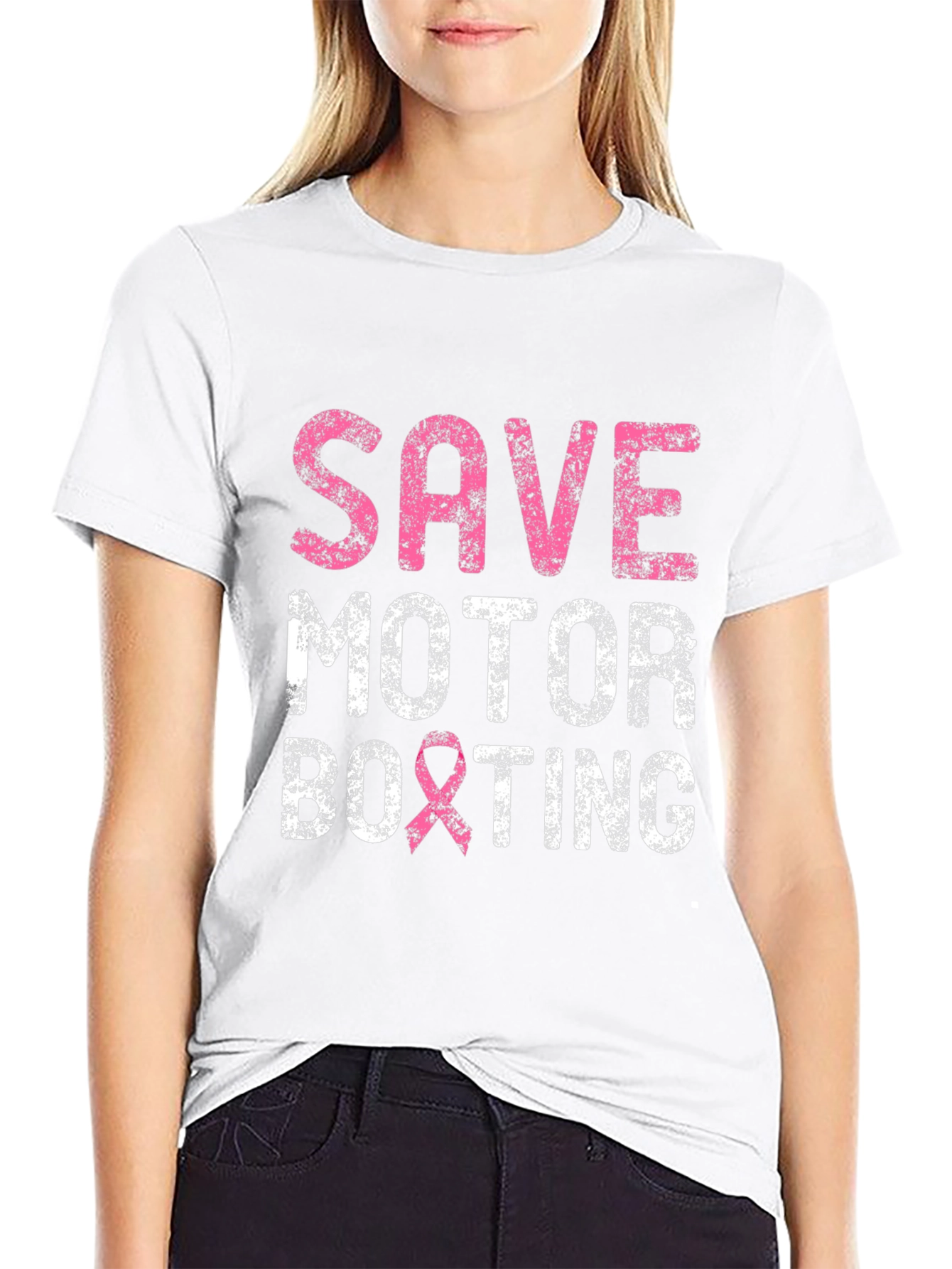 Save Motor Boxting T-Shirt Breast Cancer Awareness
