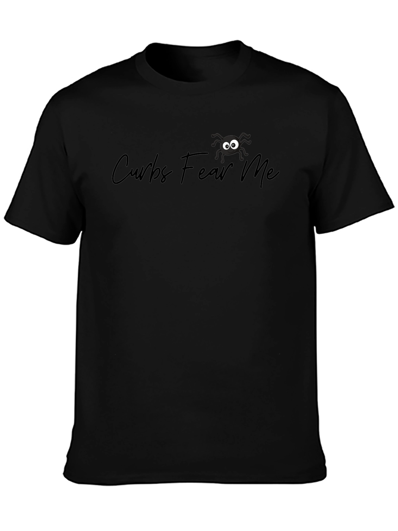 Curbs Fear Me Funny Spider Graphic Black T-Shirt