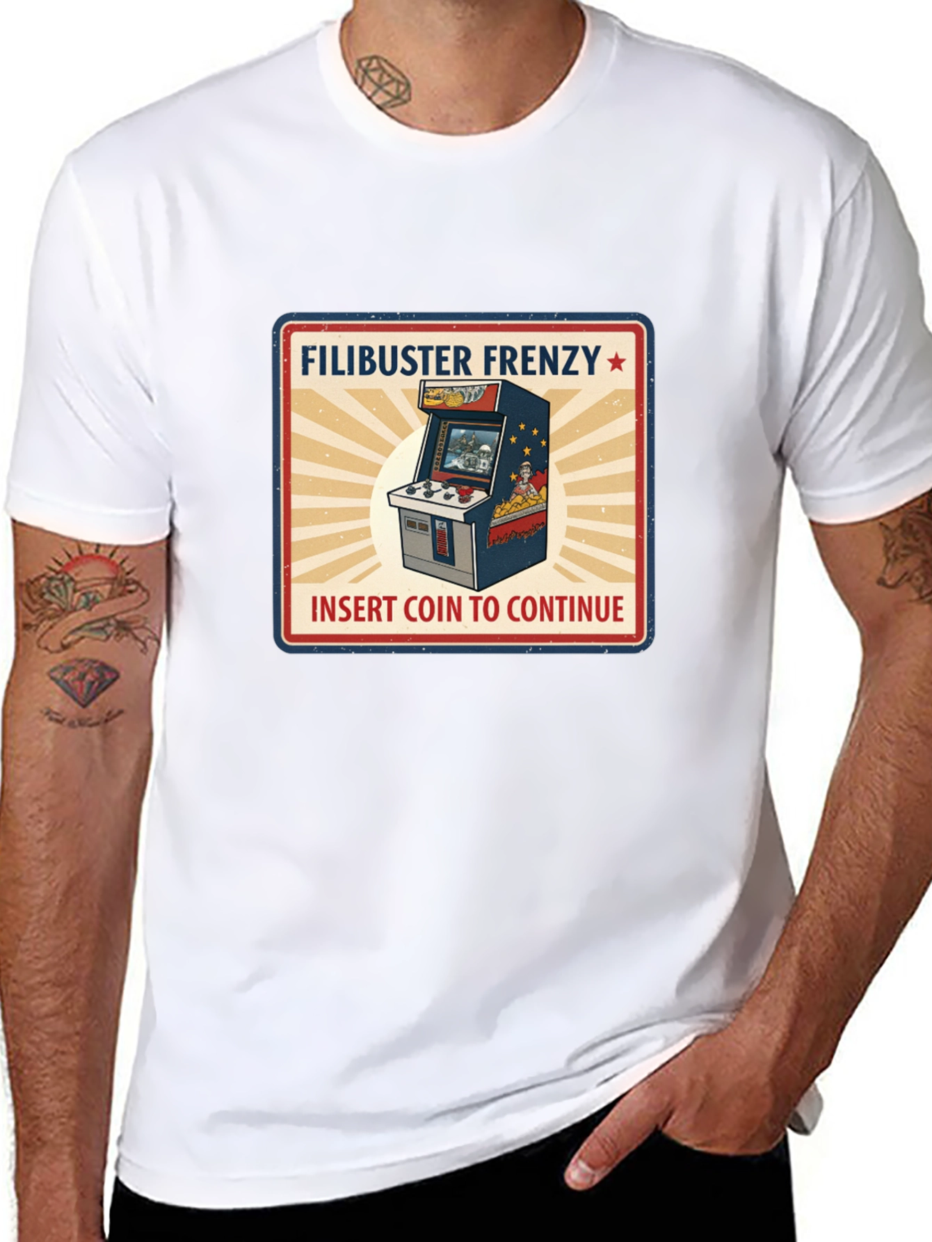 Filibuster Frenzy Retro Arcade T-Shirt