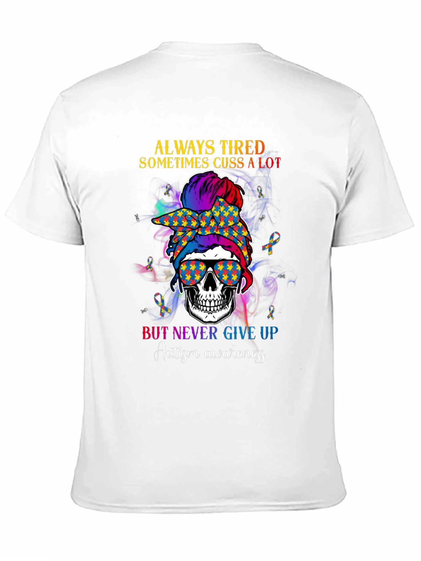 Autism Awareness Skull Graphic Tee