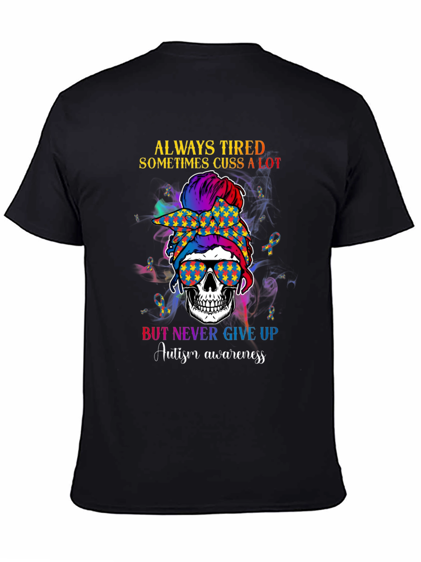 Autism Awareness Skull Graphic Tee