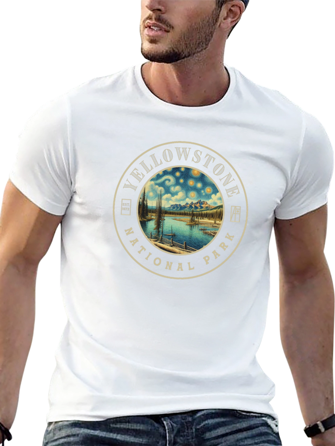 Yellowstone National Park Starry Night T-Shirt