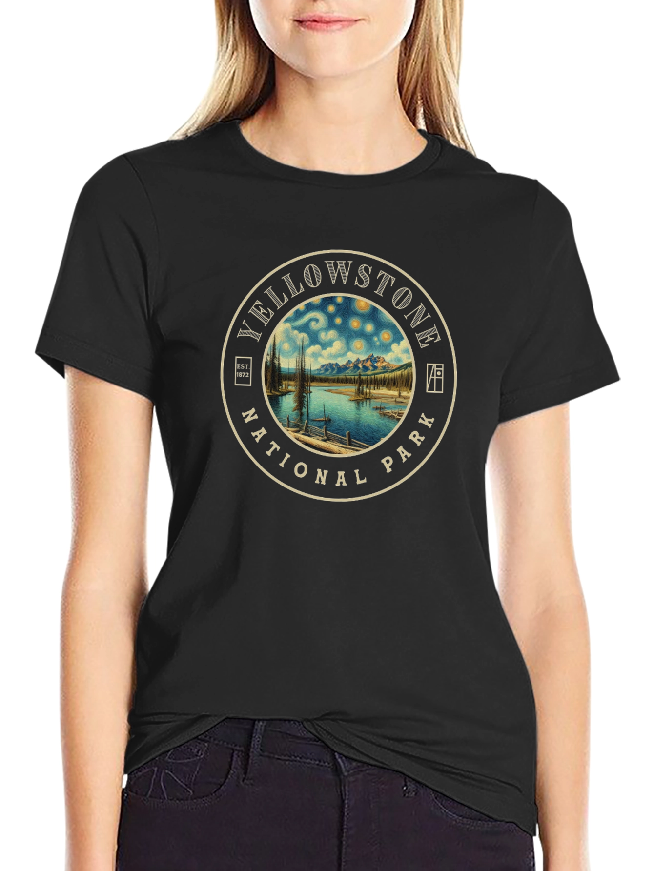 Yellowstone National Park Starry Night T-Shirt