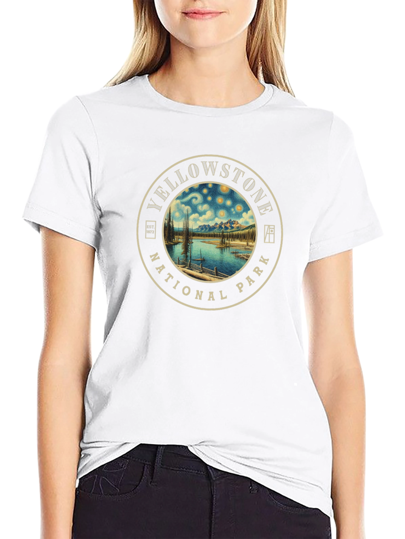 Yellowstone National Park Starry Night T-Shirt