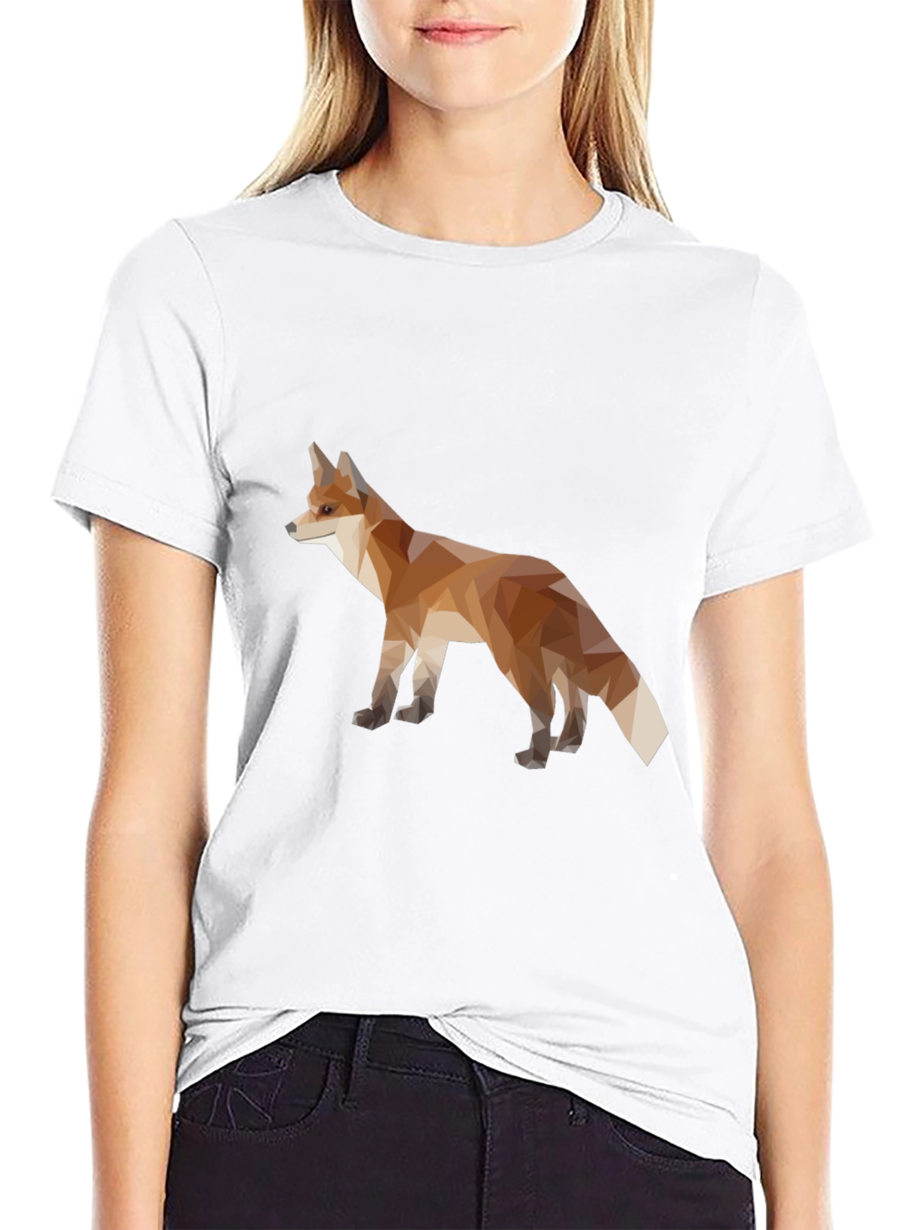 Geometric Fox Graphic Tee - Mens Black T-Shirt