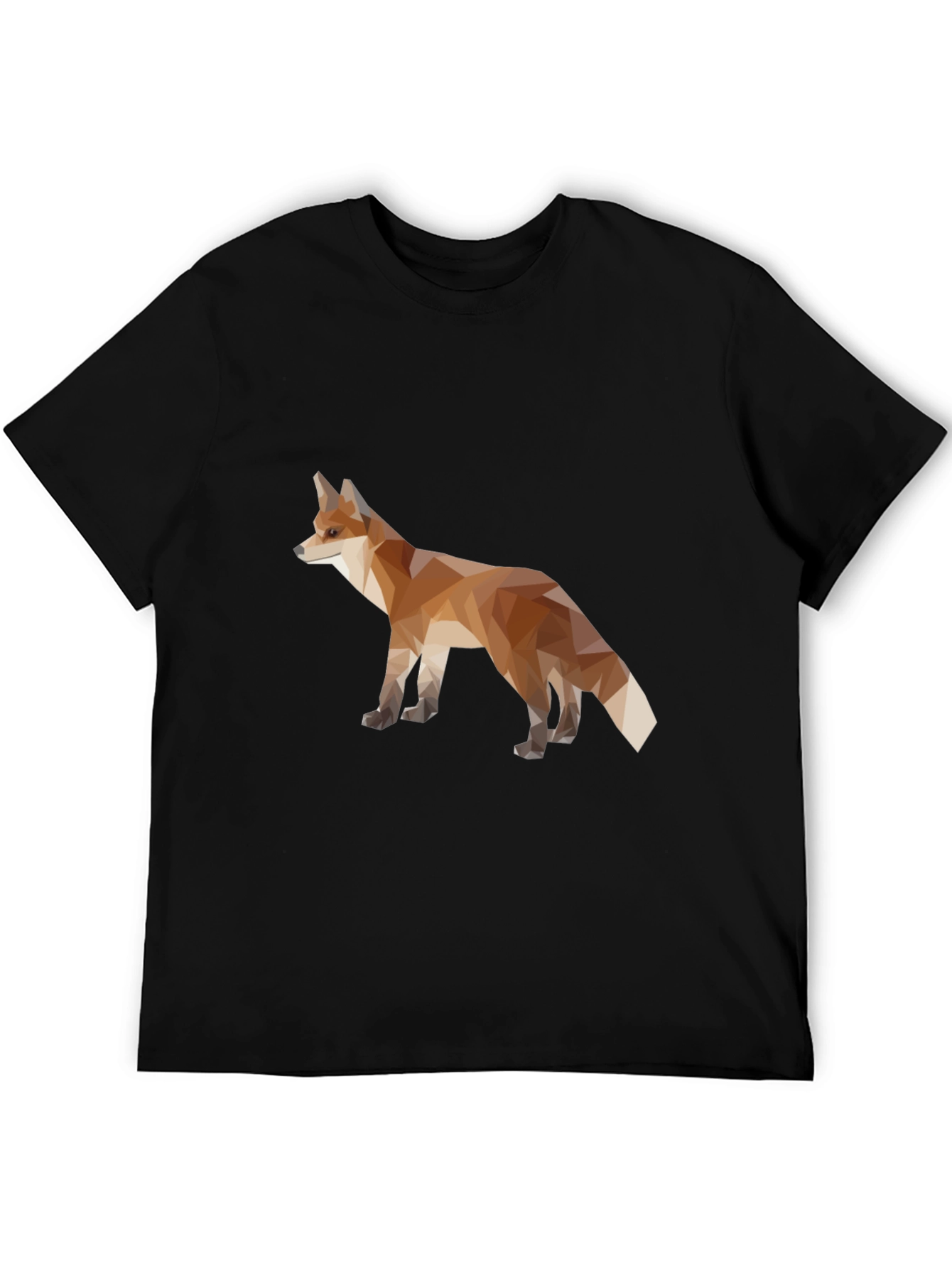 Geometric Fox Graphic Tee - Mens Black T-Shirt
