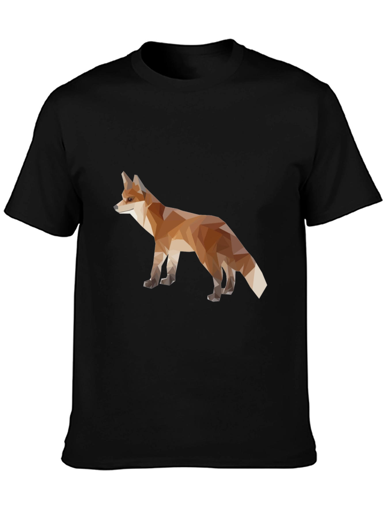 Geometric Fox Graphic Tee - Mens Black T-Shirt