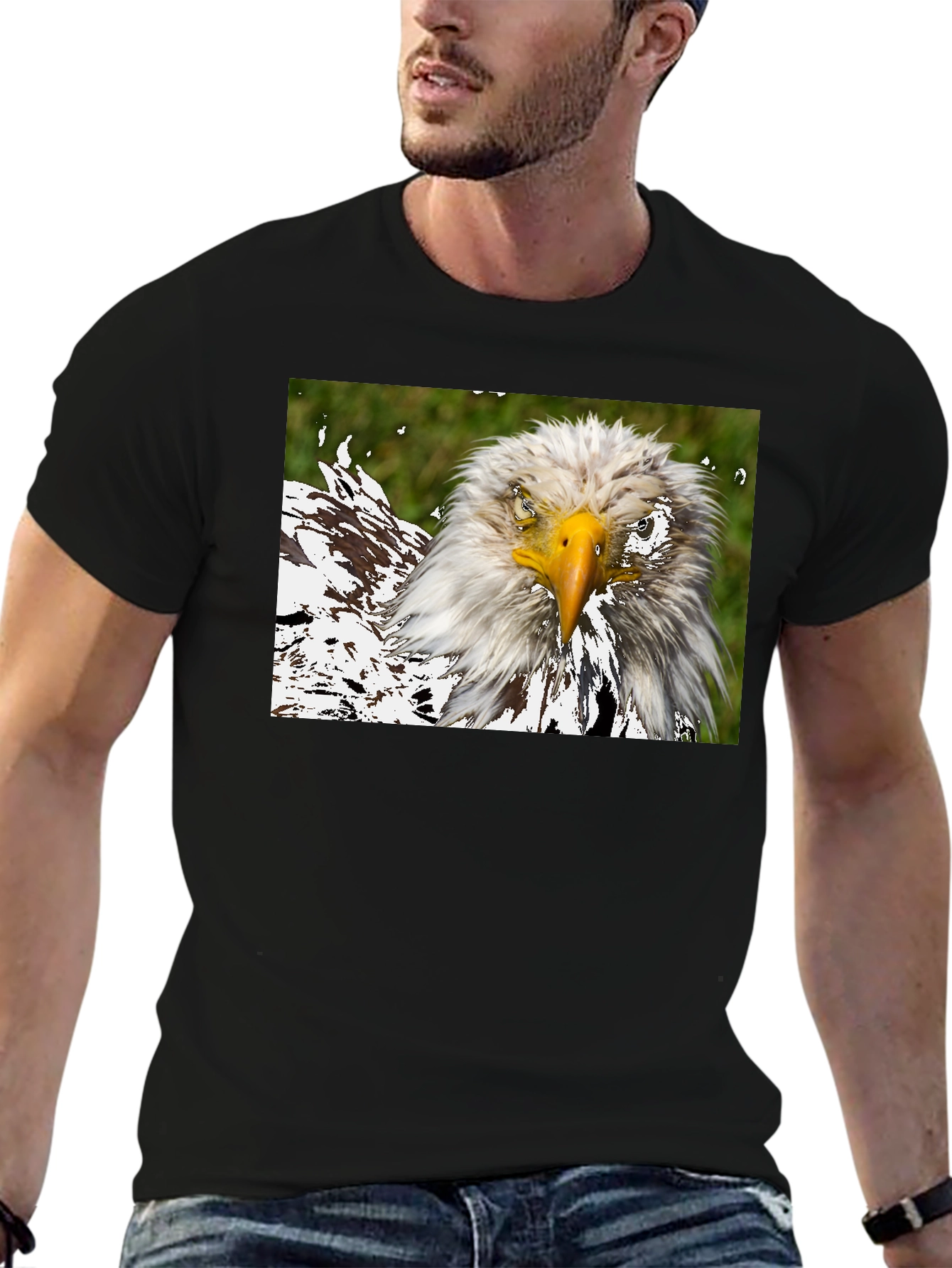 Bald Eagle Graphic Black T-Shirt