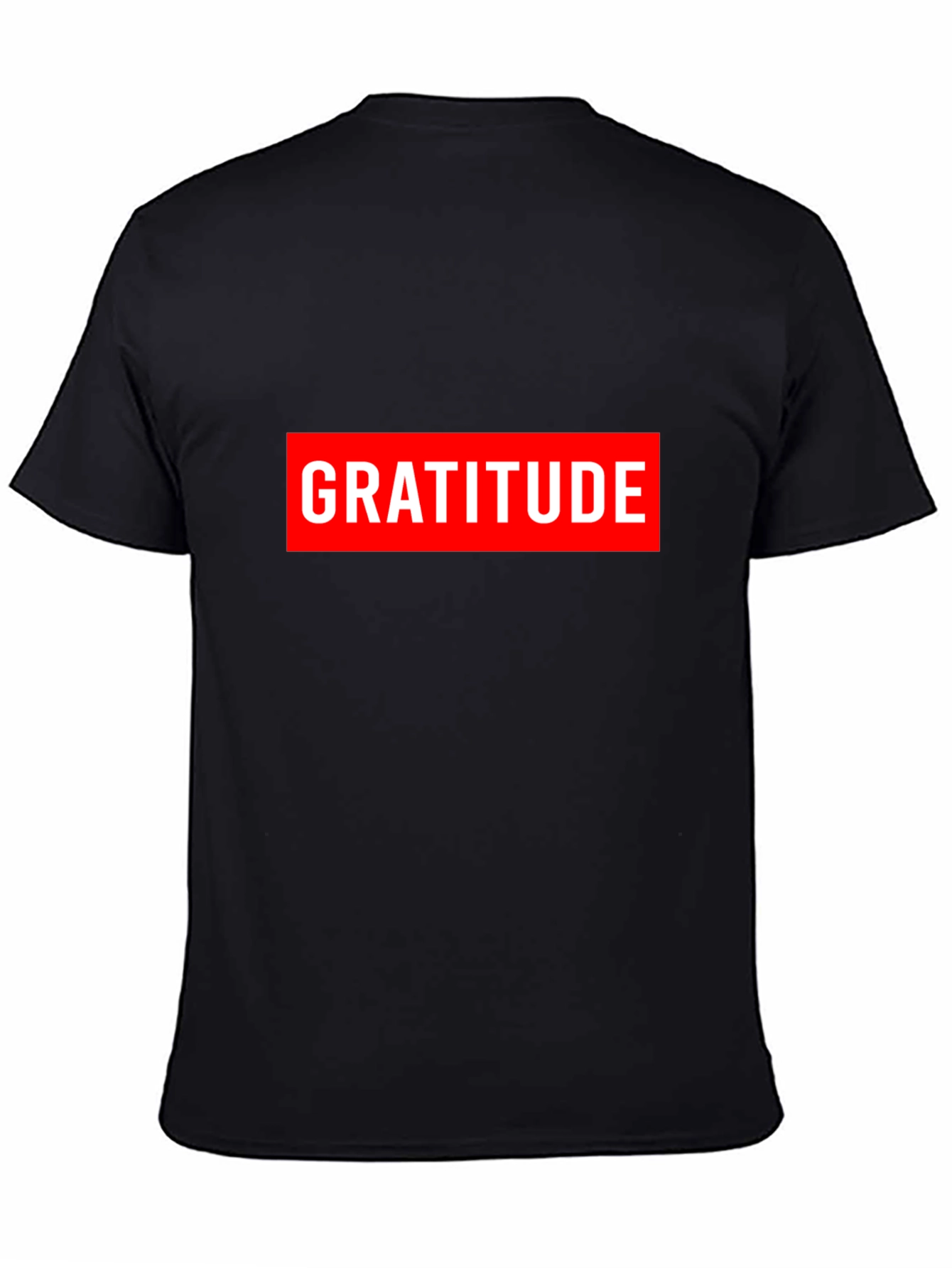 Gratitude Graphic Tee - Red & White on Black
