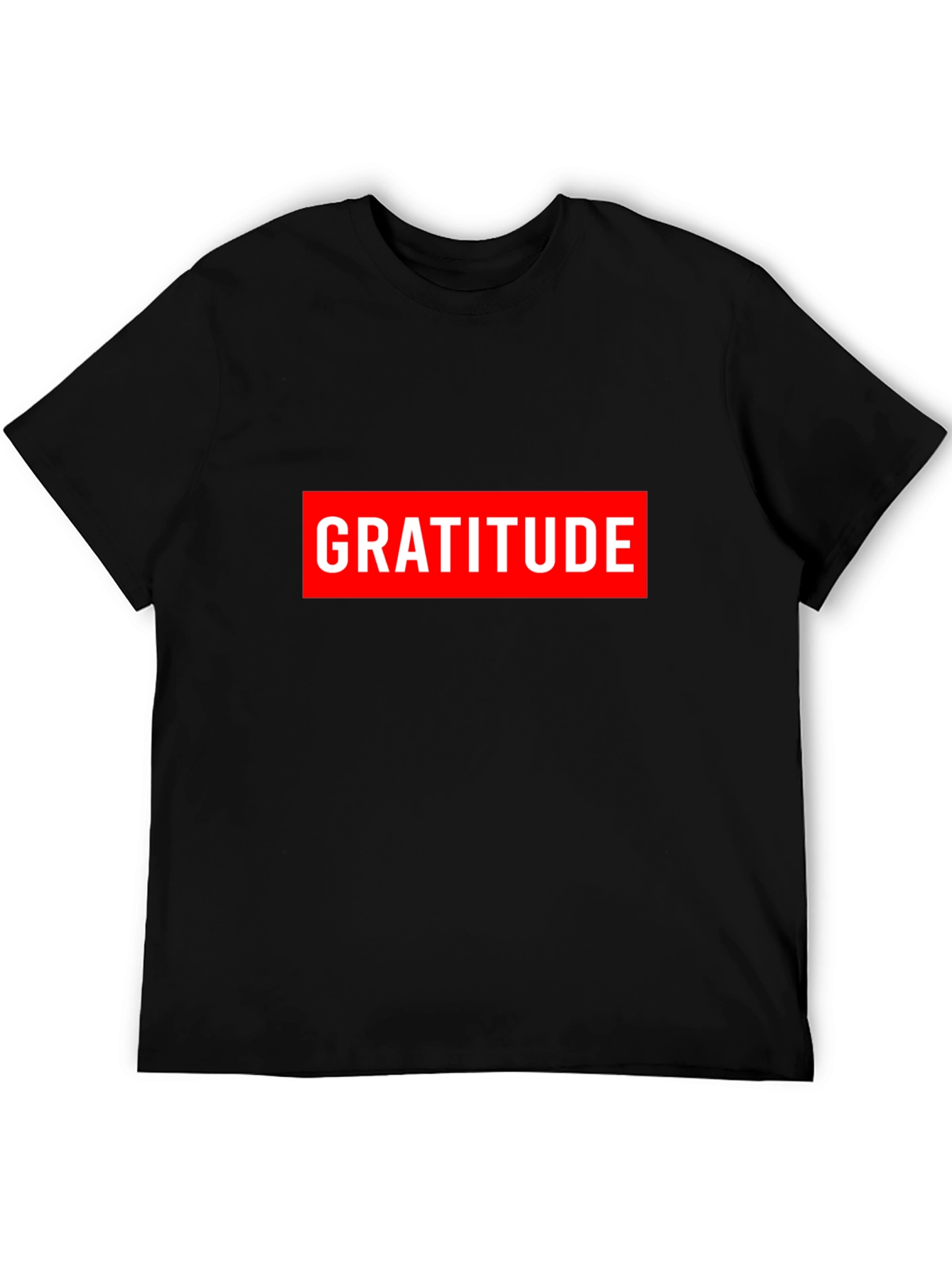 Gratitude Graphic Tee - Red & White on Black