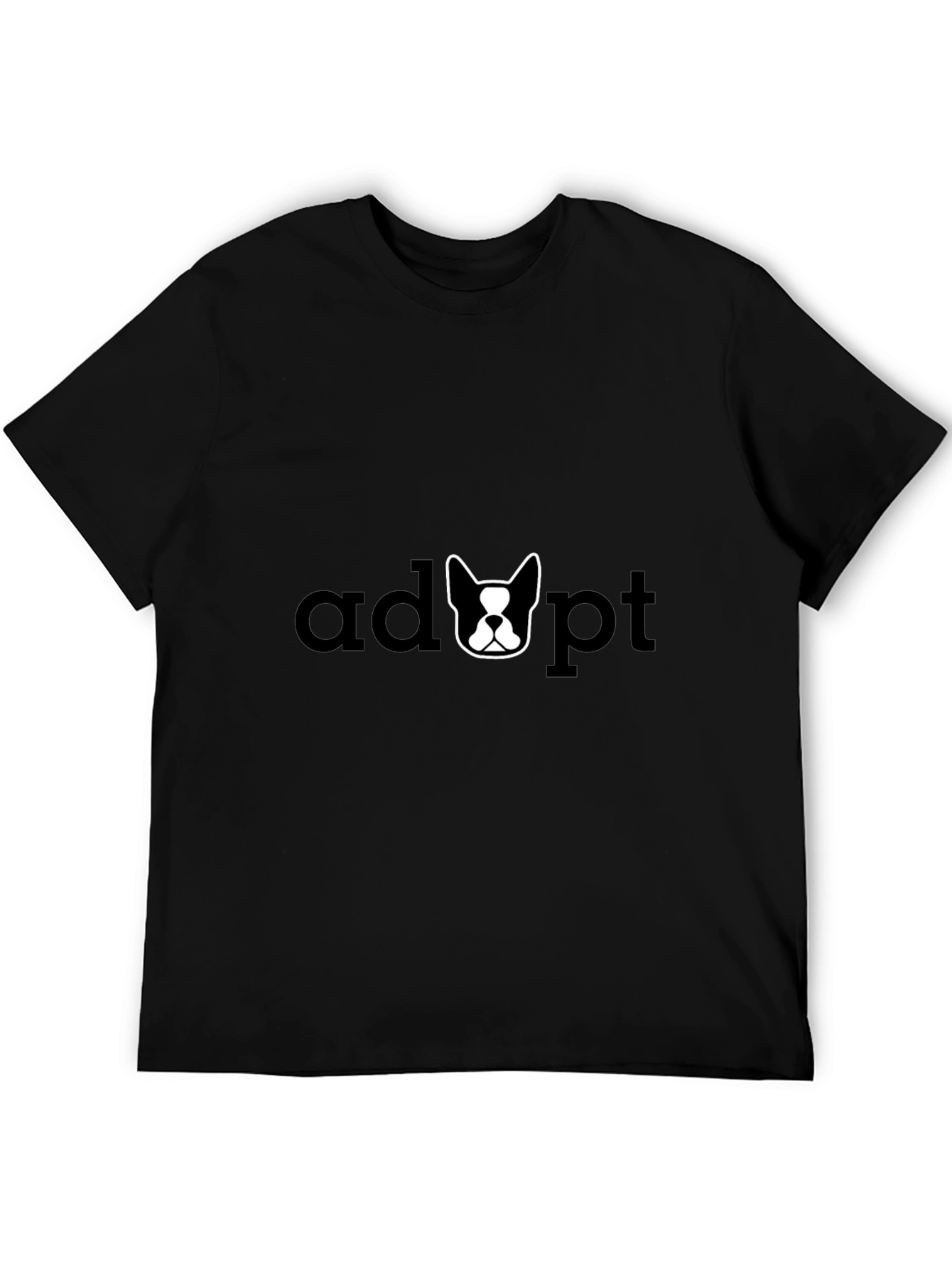 Adopt a Dog T-Shirt - Black Graphic Tee