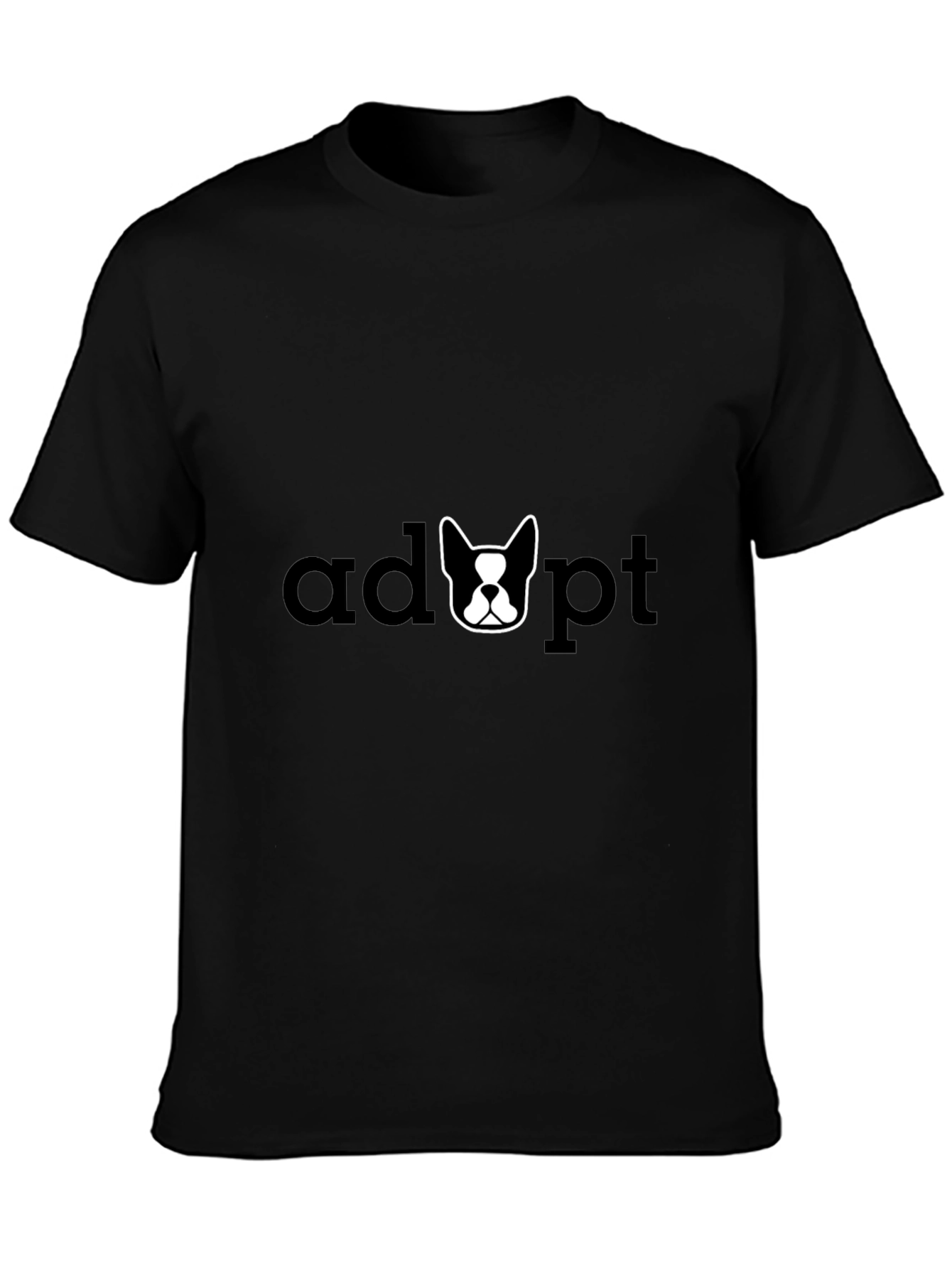 Adopt a Dog T-Shirt - Black Graphic Tee