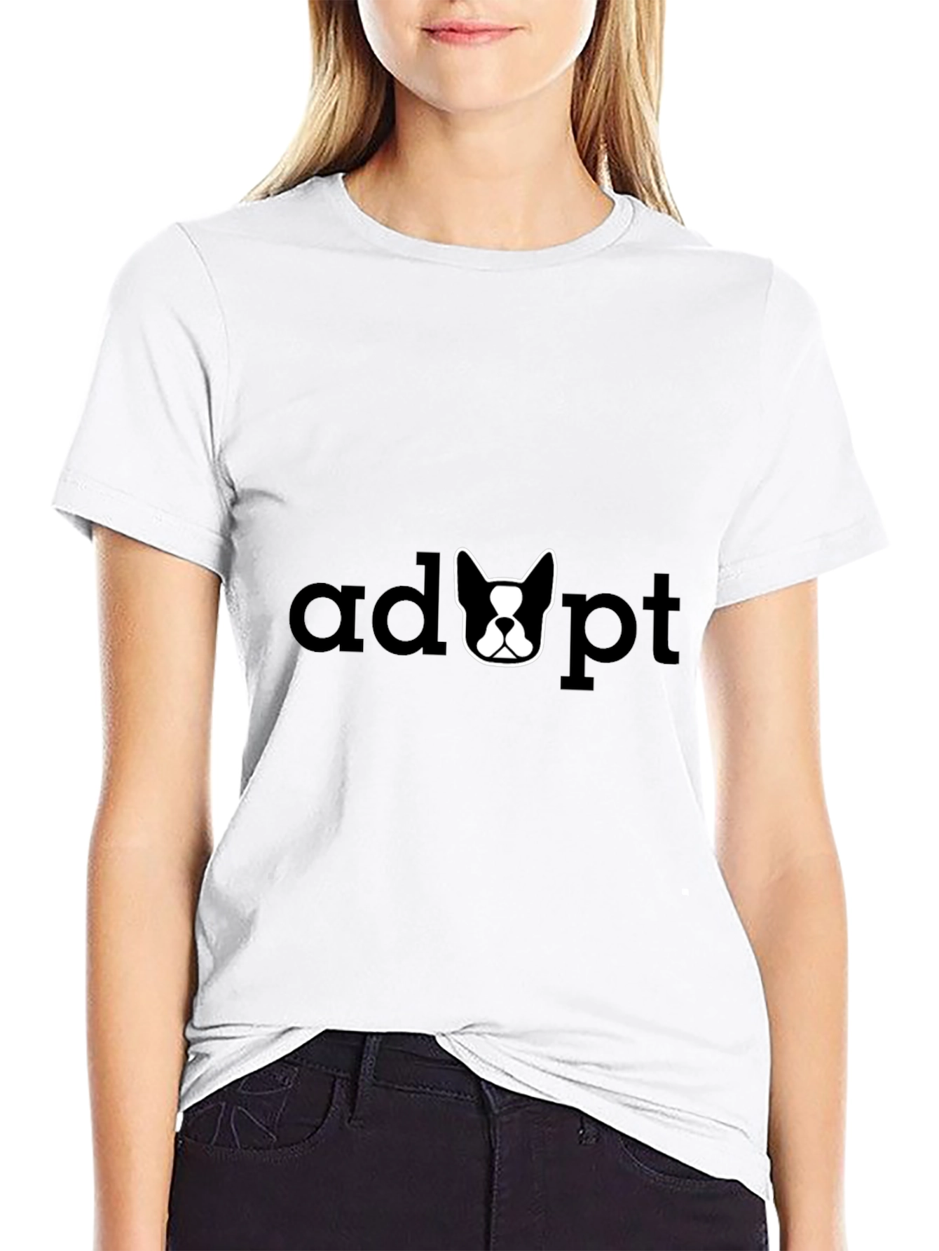 Adopt a Dog T-Shirt - Black Graphic Tee