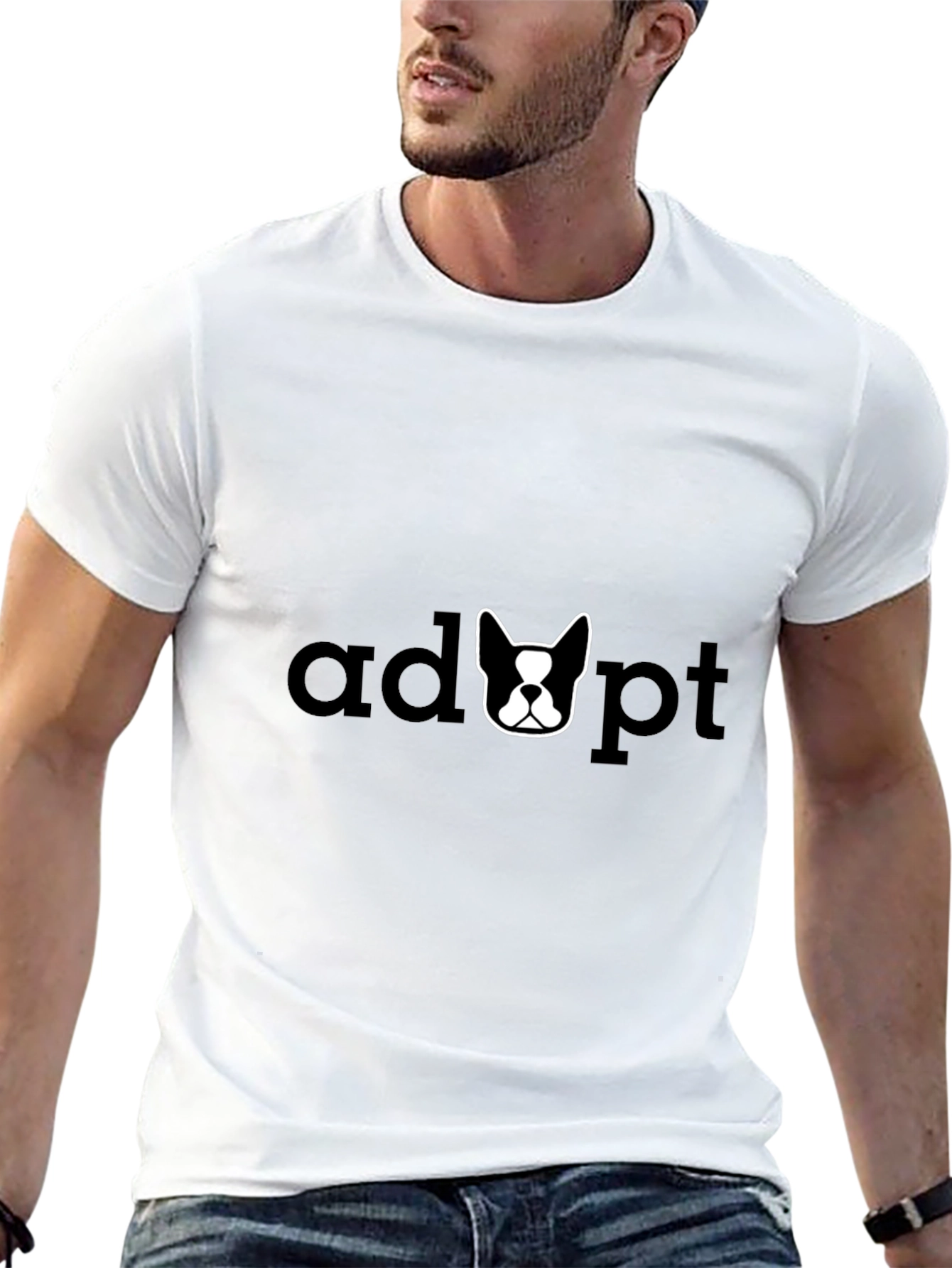 Adopt a Dog T-Shirt - Black Graphic Tee