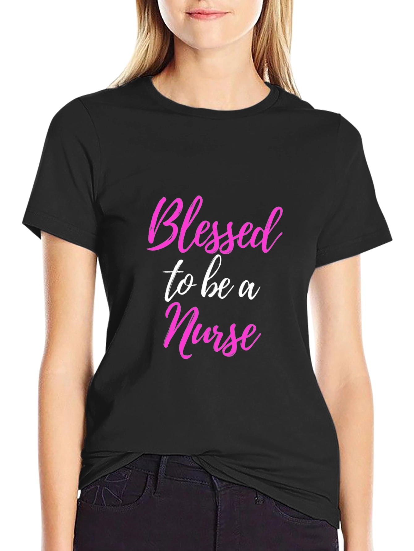 Blessed to be a Nurse Black T-Shirt