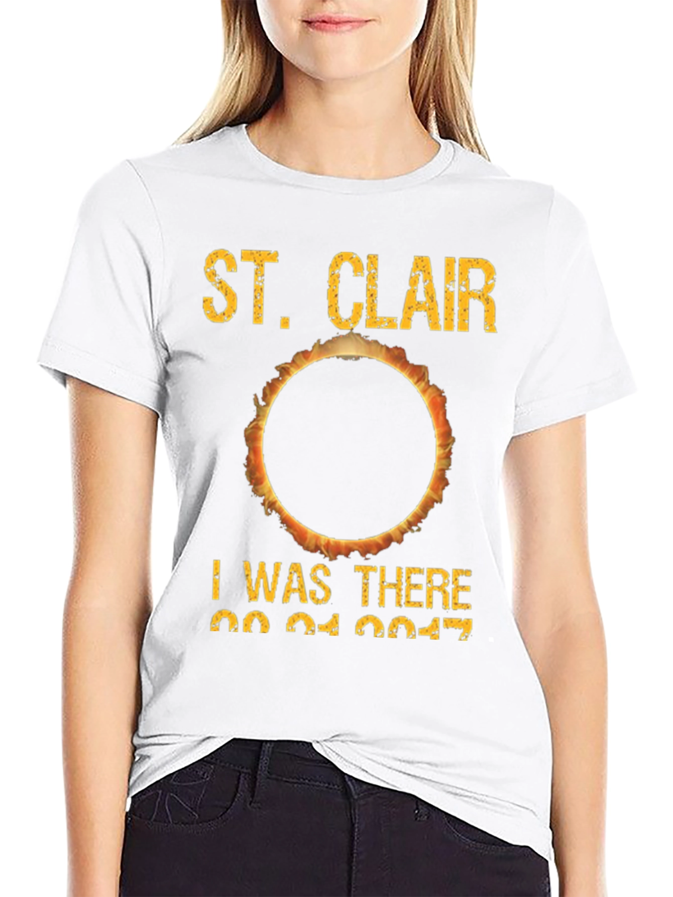 St. Clair Solar Eclipse 2017 Black T-Shirt