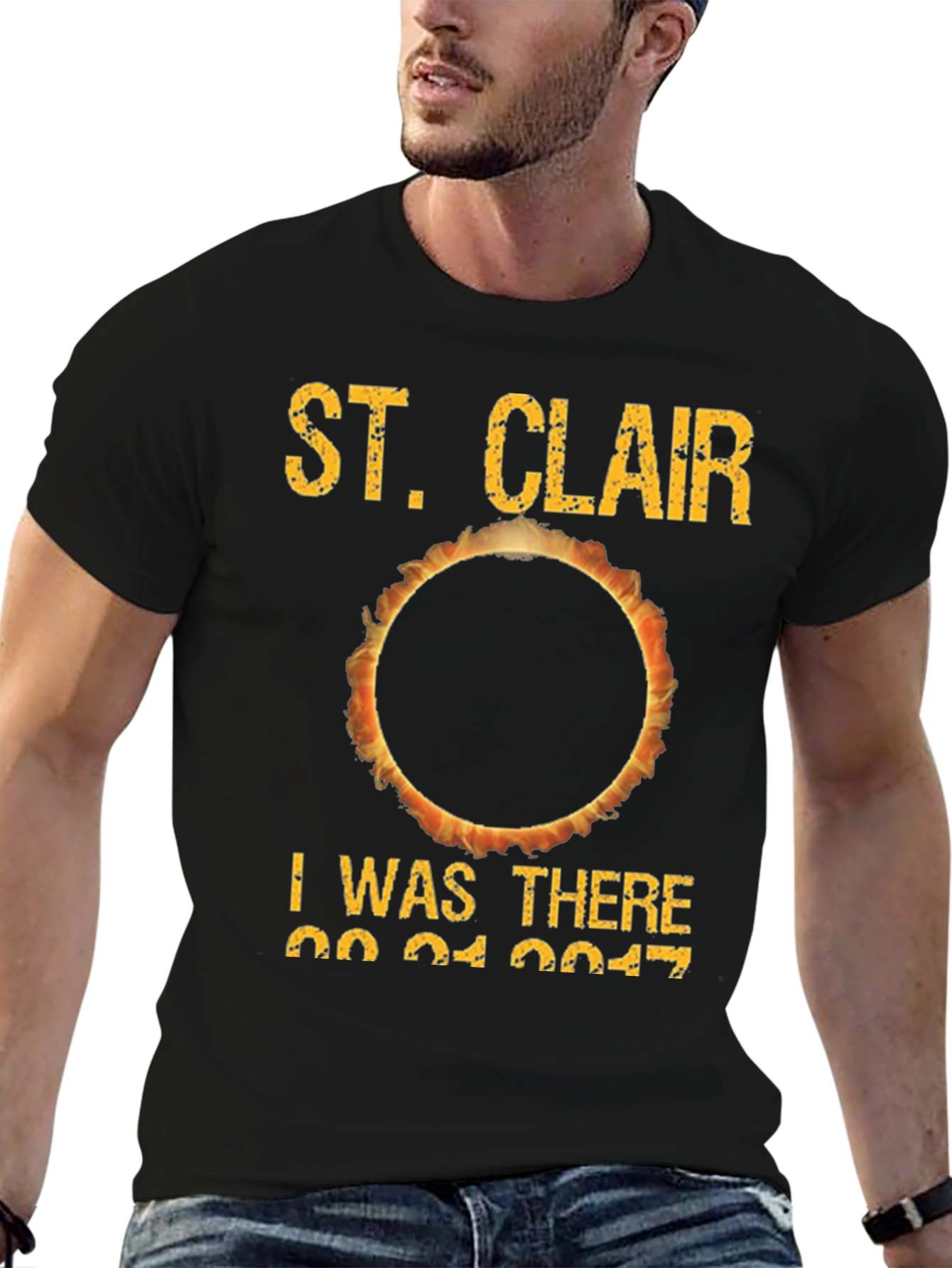 St. Clair Solar Eclipse 2017 Black T-Shirt