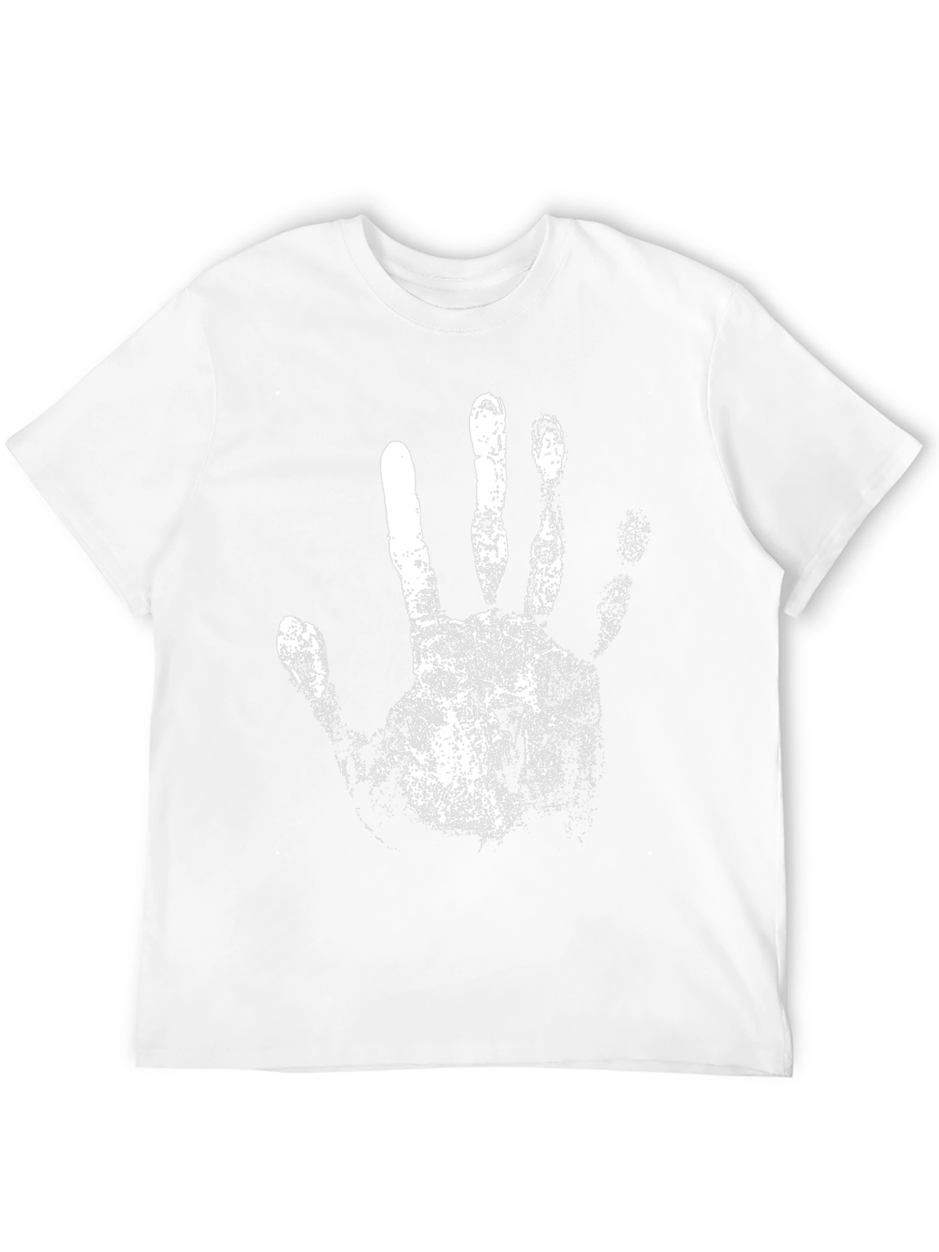 Black T-Shirt with White Handprint Design