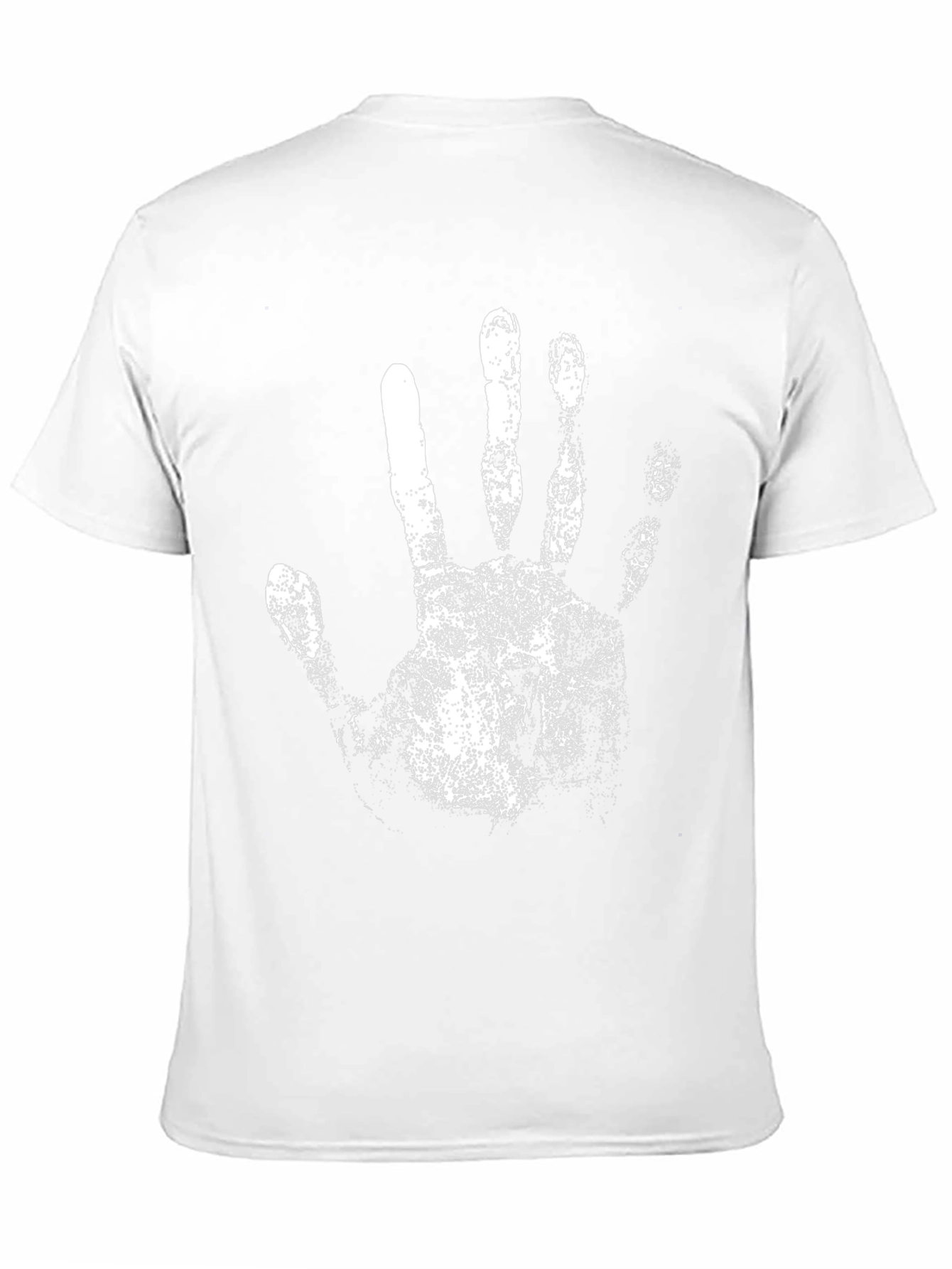 Black T-Shirt with White Handprint Design