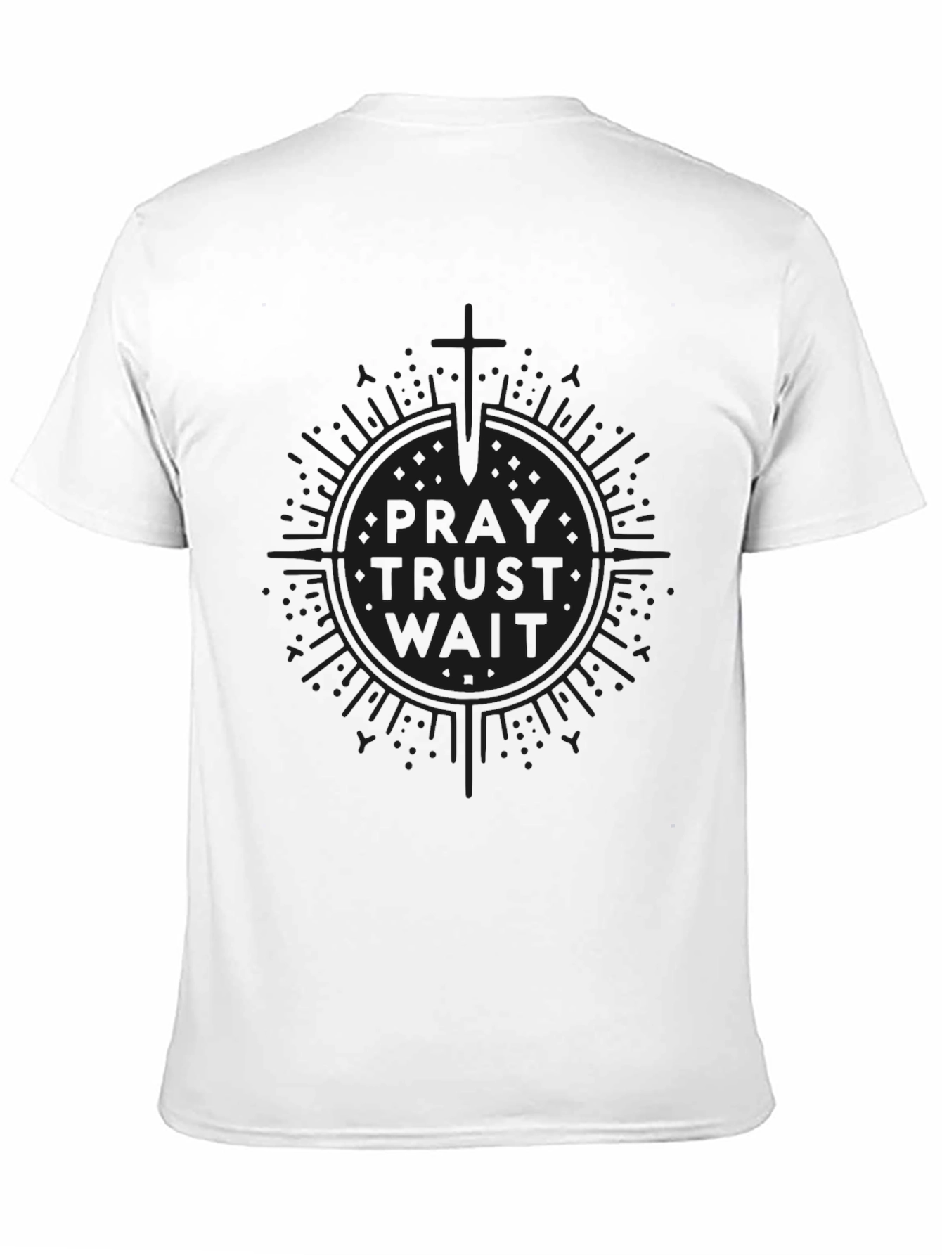 Pray Trust Wait Graphic Tee - Black