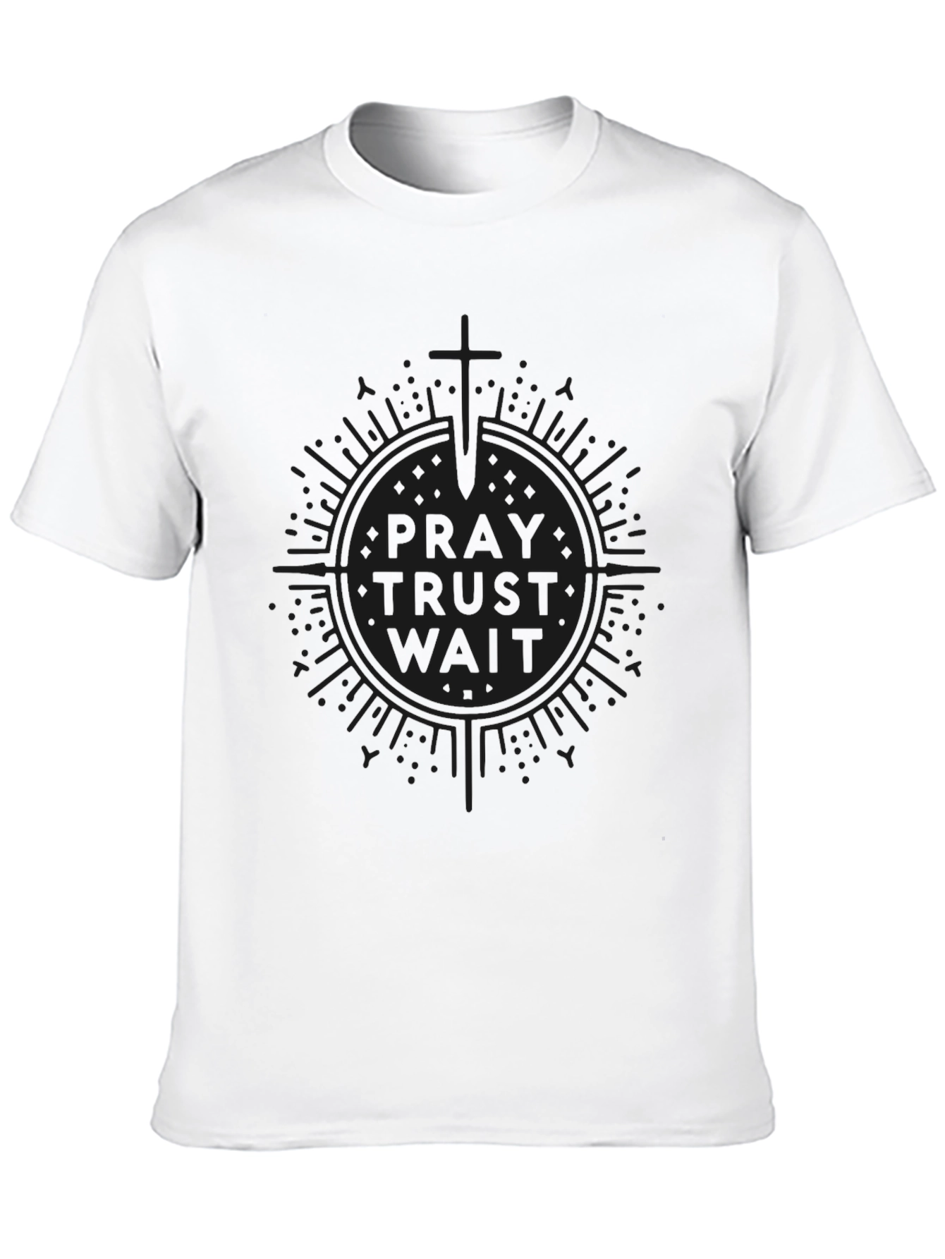 Pray Trust Wait Graphic Tee - Black