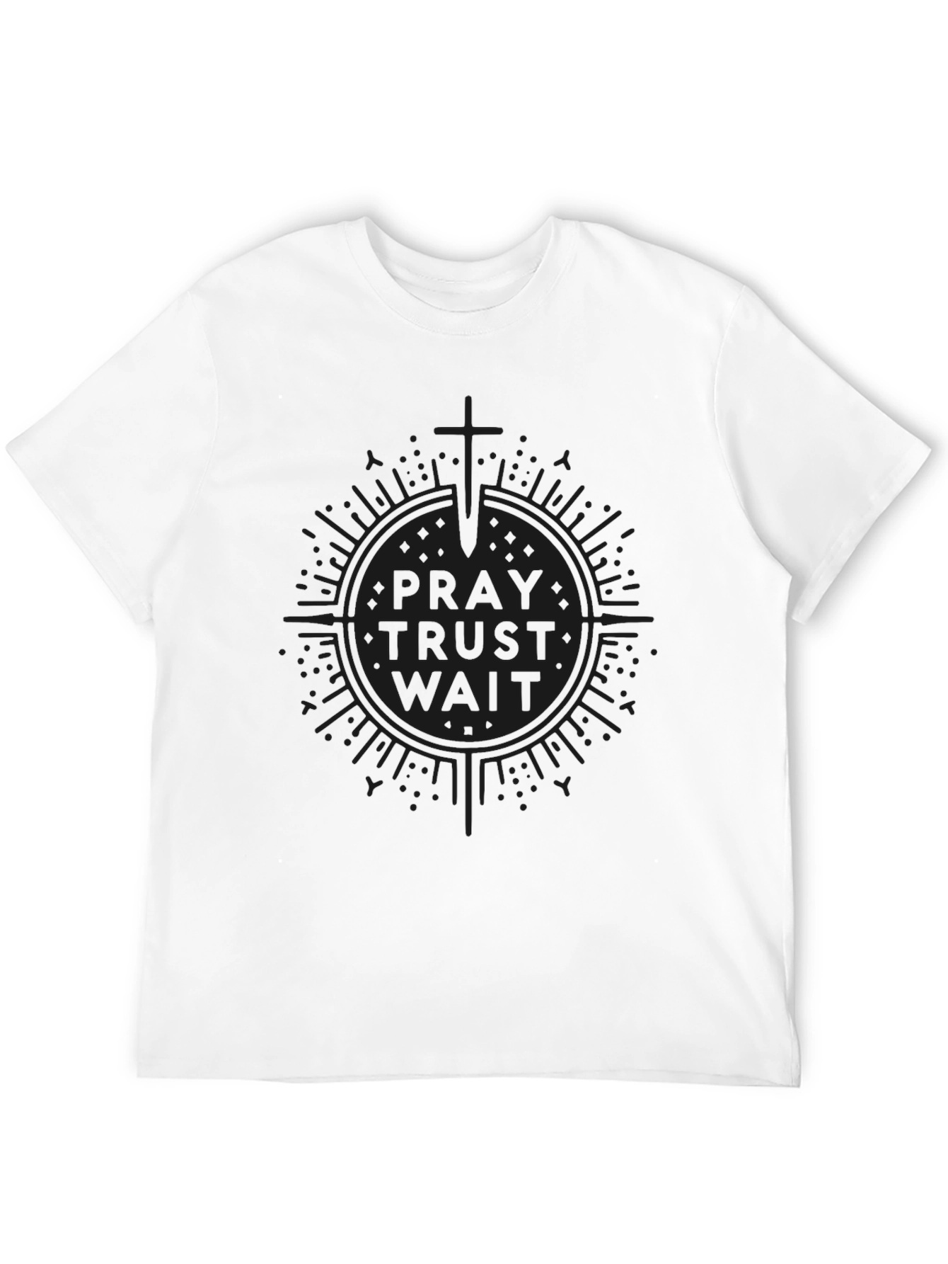 Pray Trust Wait Graphic Tee - Black
