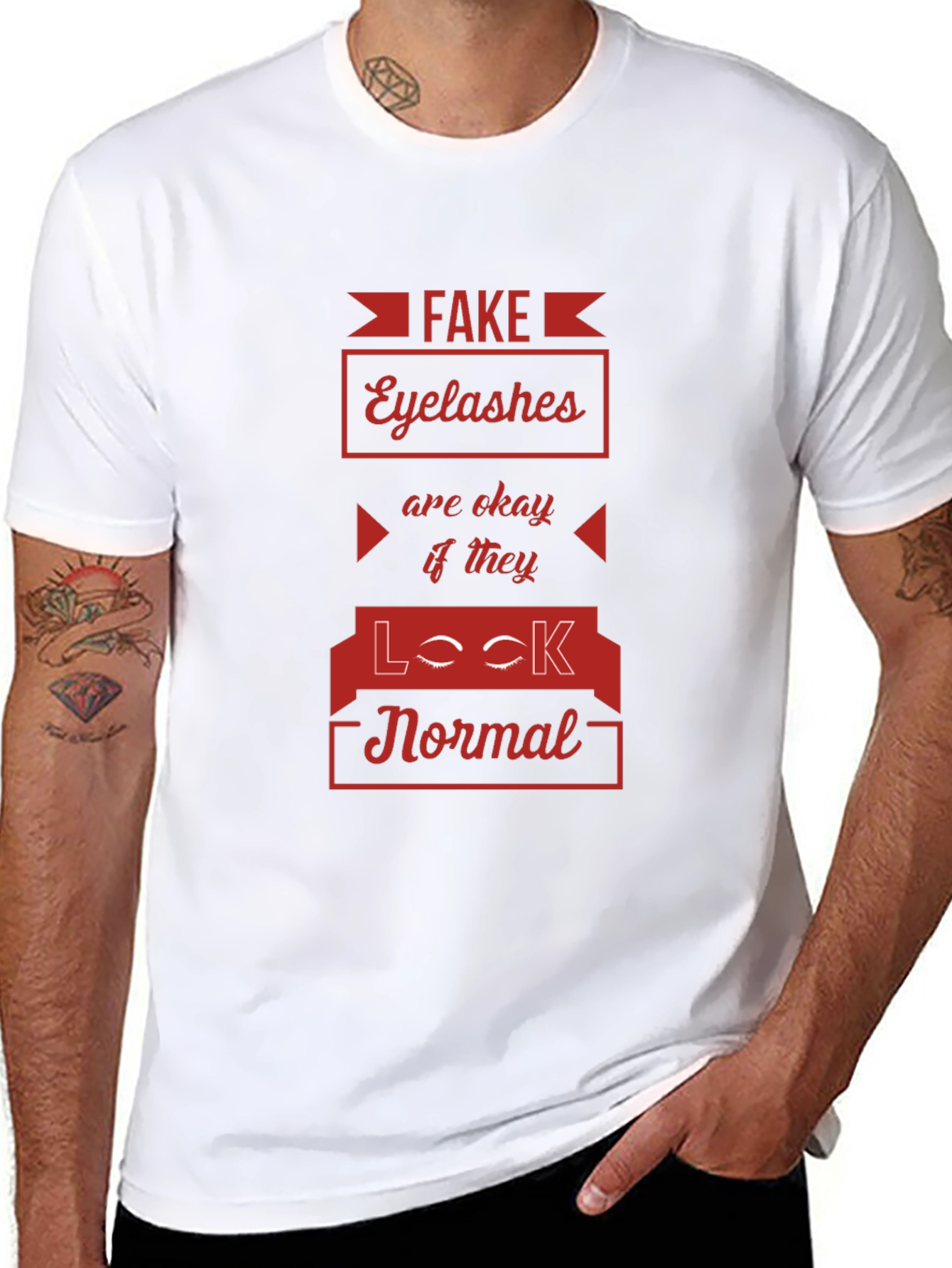 Fake Eyelashes Funny Graphic Tee