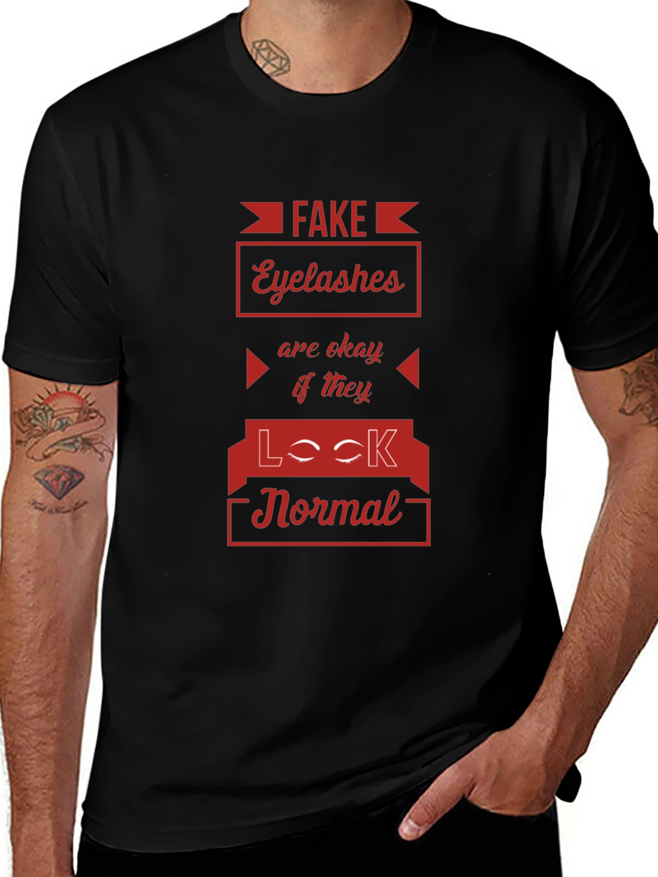 Fake Eyelashes Funny Graphic Tee