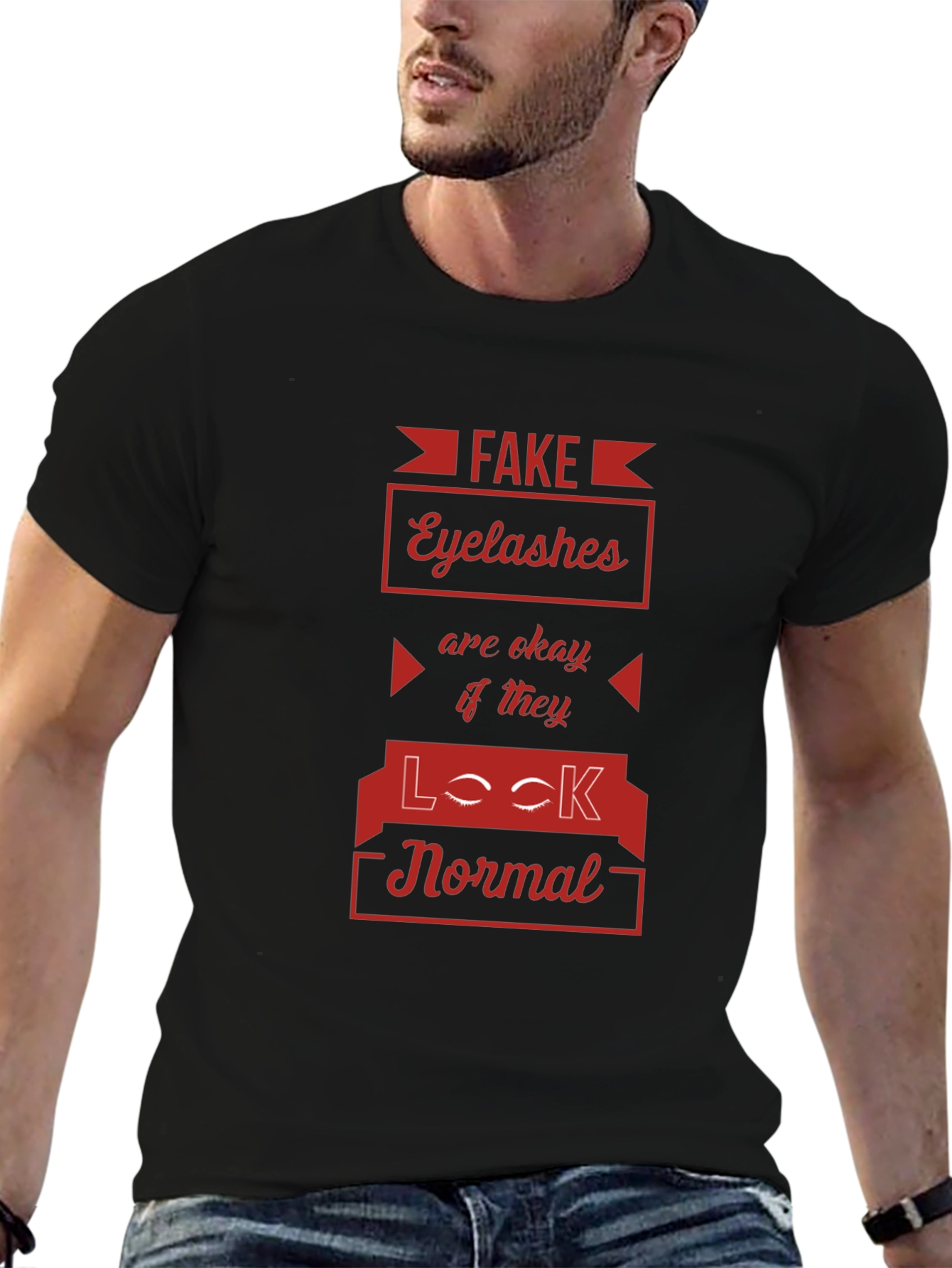 Fake Eyelashes Funny Graphic Tee