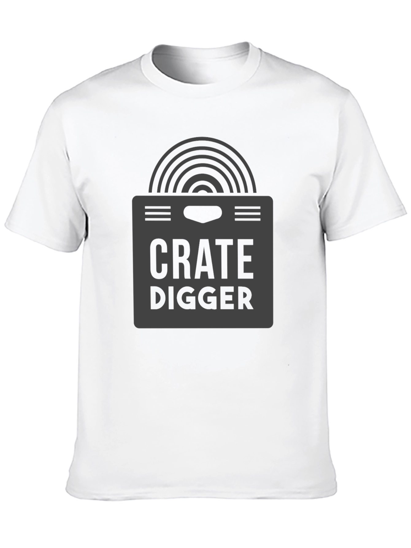 Crate Digger Black Graphic Tee - Music Lover T-Shirt