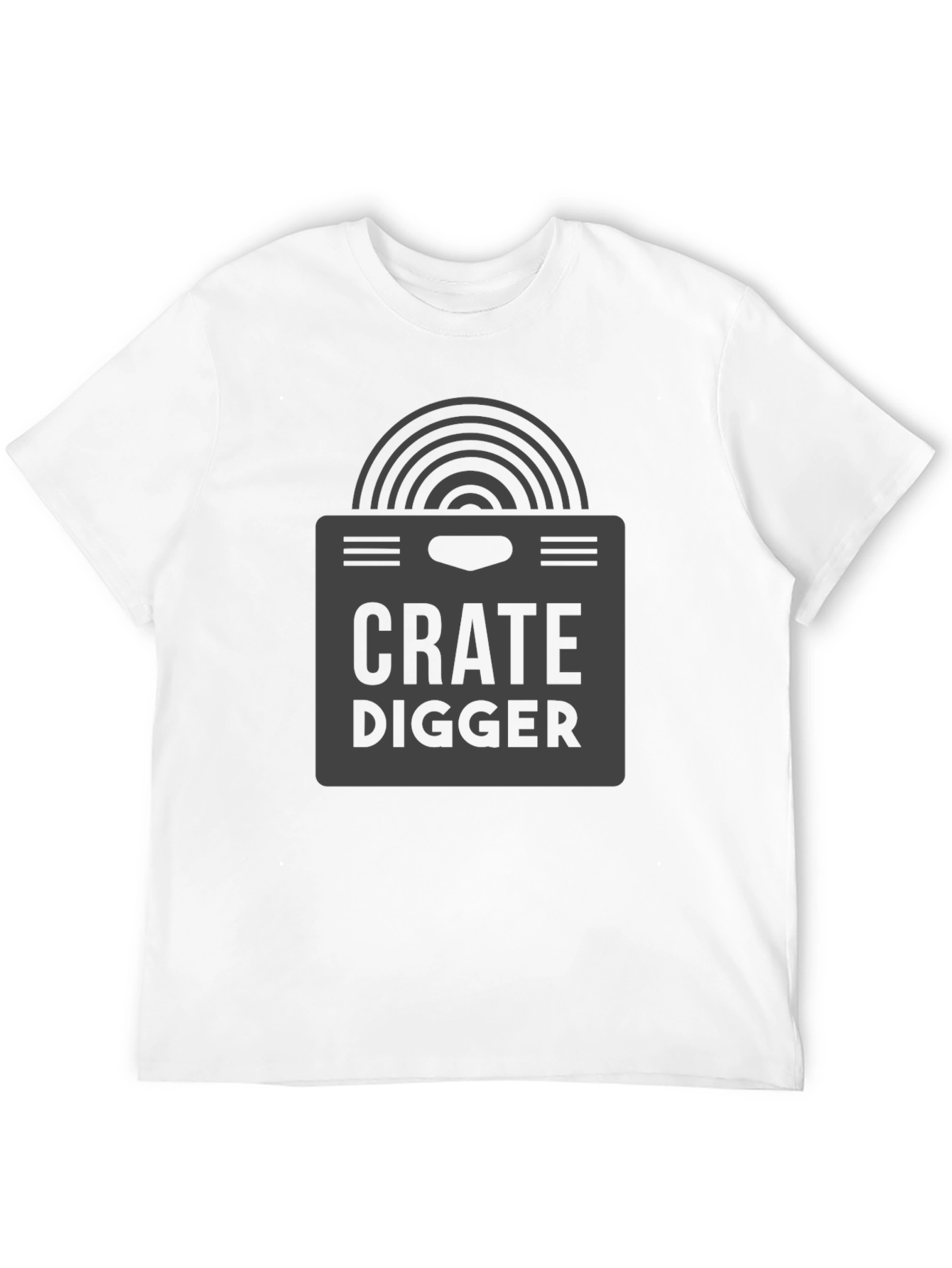 Crate Digger Black Graphic Tee - Music Lover T-Shirt