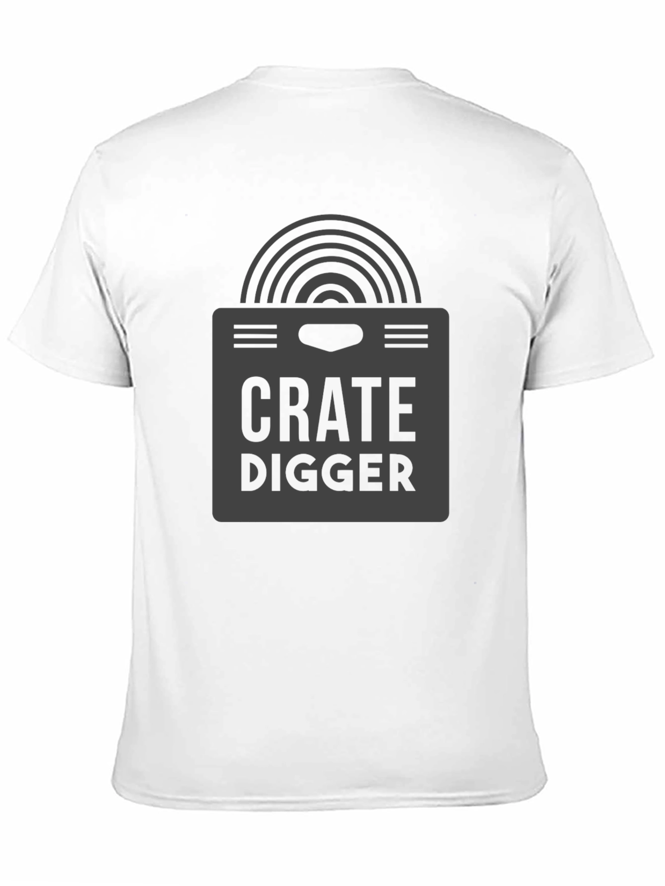 Crate Digger Black Graphic Tee - Music Lover T-Shirt