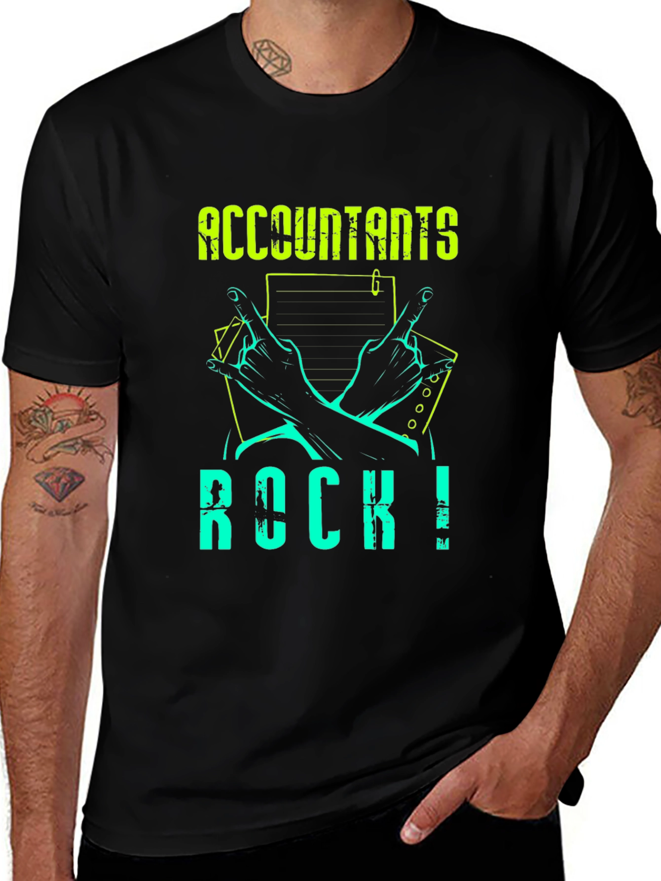 Accountants Rock! Graphic Tee - Black