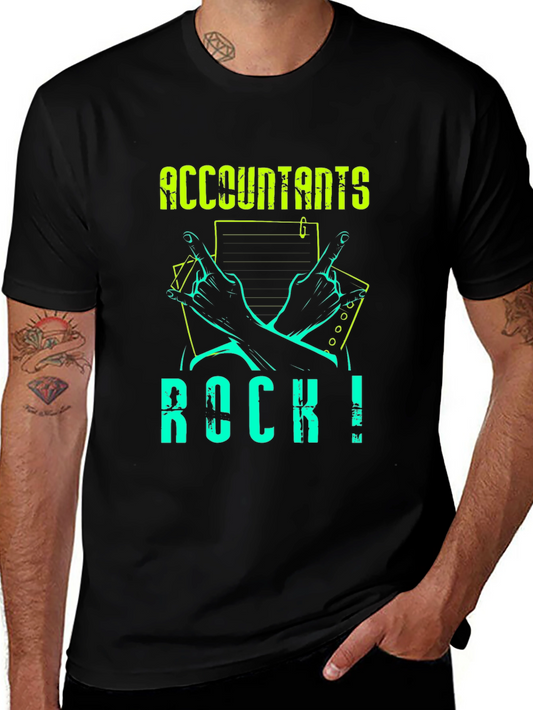 Accountants Rock! Graphic Tee - Black