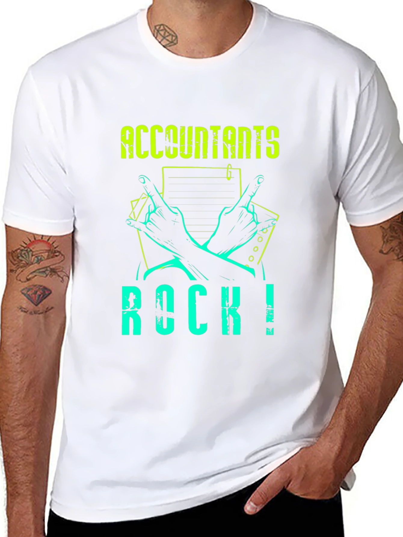 Accountants Rock! Graphic Tee - Black