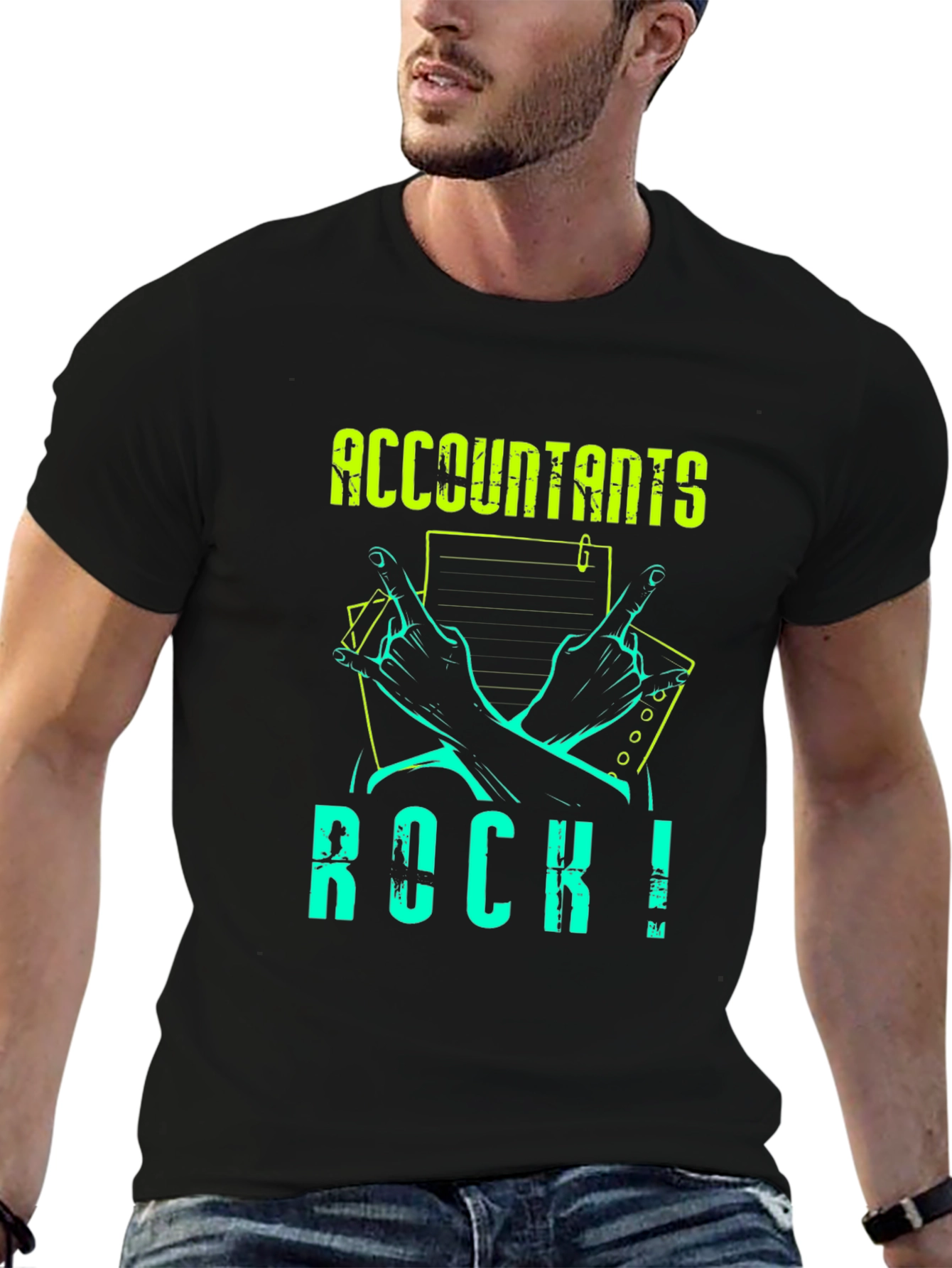 Accountants Rock! Graphic Tee - Black