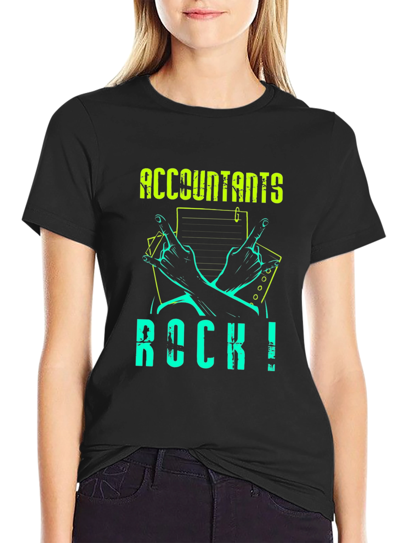 Accountants Rock! Graphic Tee - Black