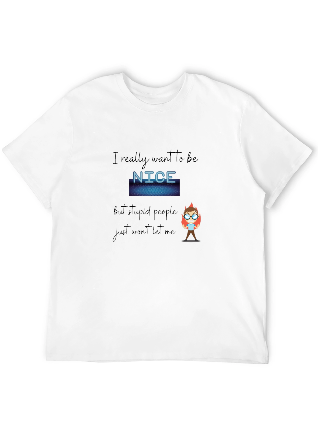 Funny Nice Graphic Print Black Tee