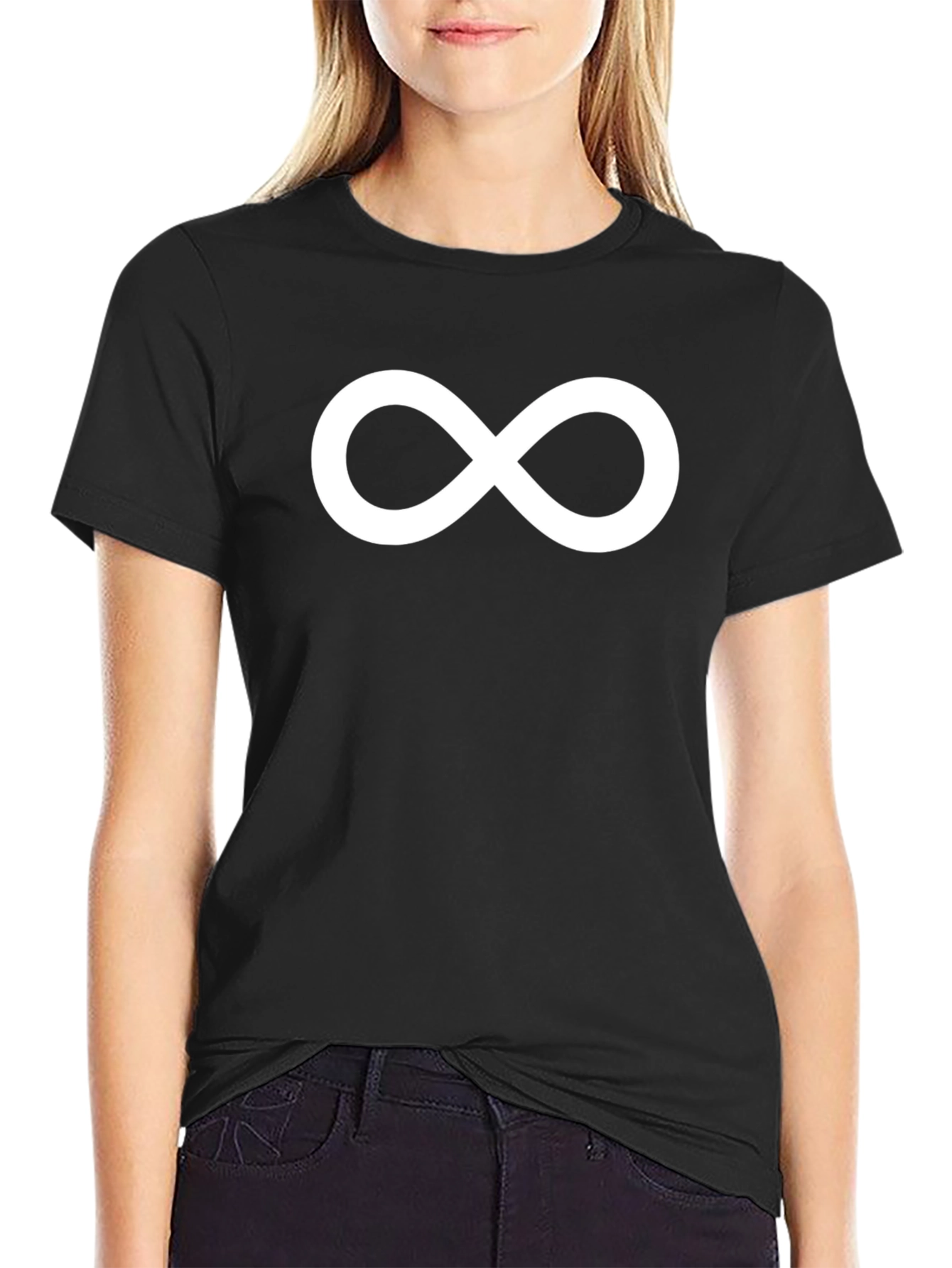 Infinity Symbol Graphic Tee - Modern Black T-Shirt
