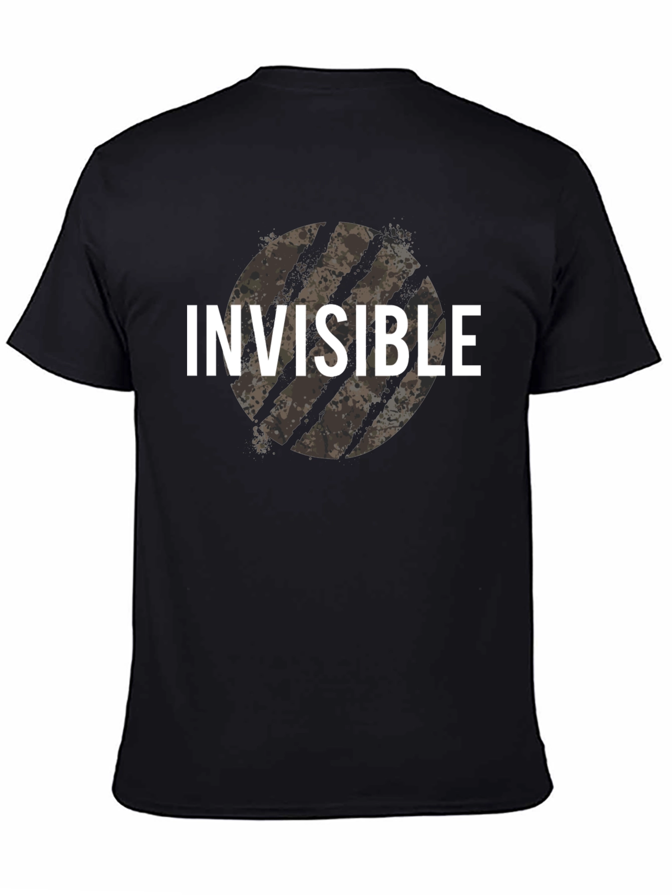 Invisible Graphic Tee - Black Cotton T-Shirt