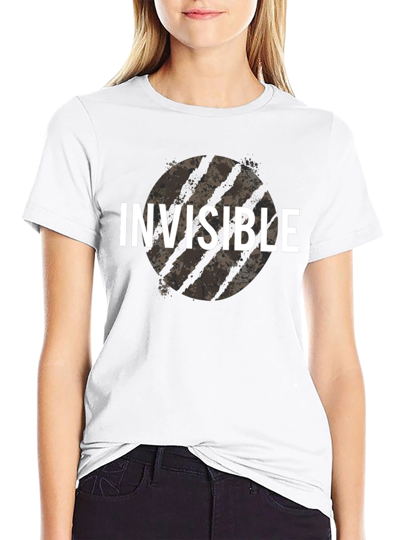Invisible Graphic Tee - Black Cotton T-Shirt