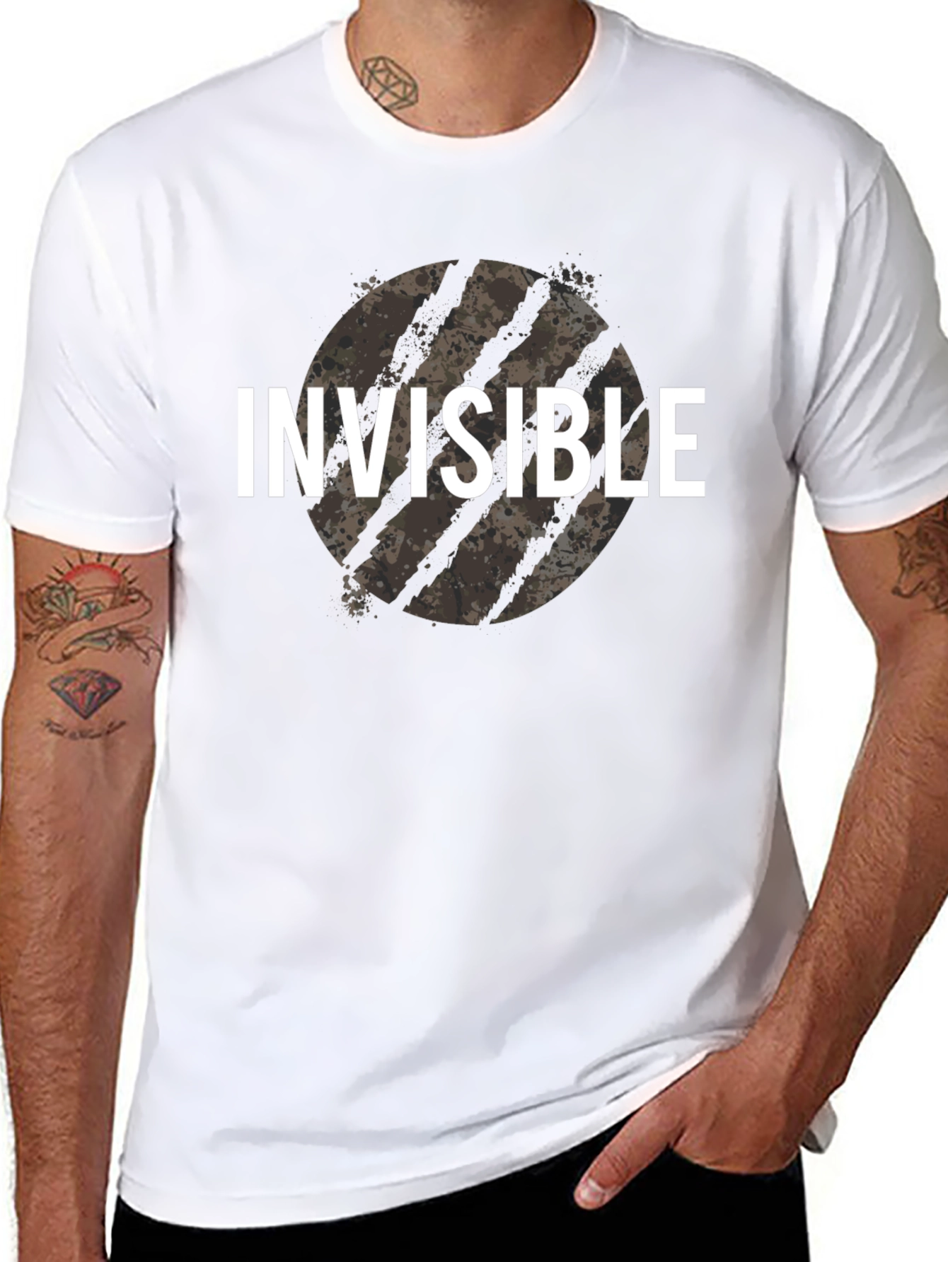 Invisible Graphic Tee - Black Cotton T-Shirt