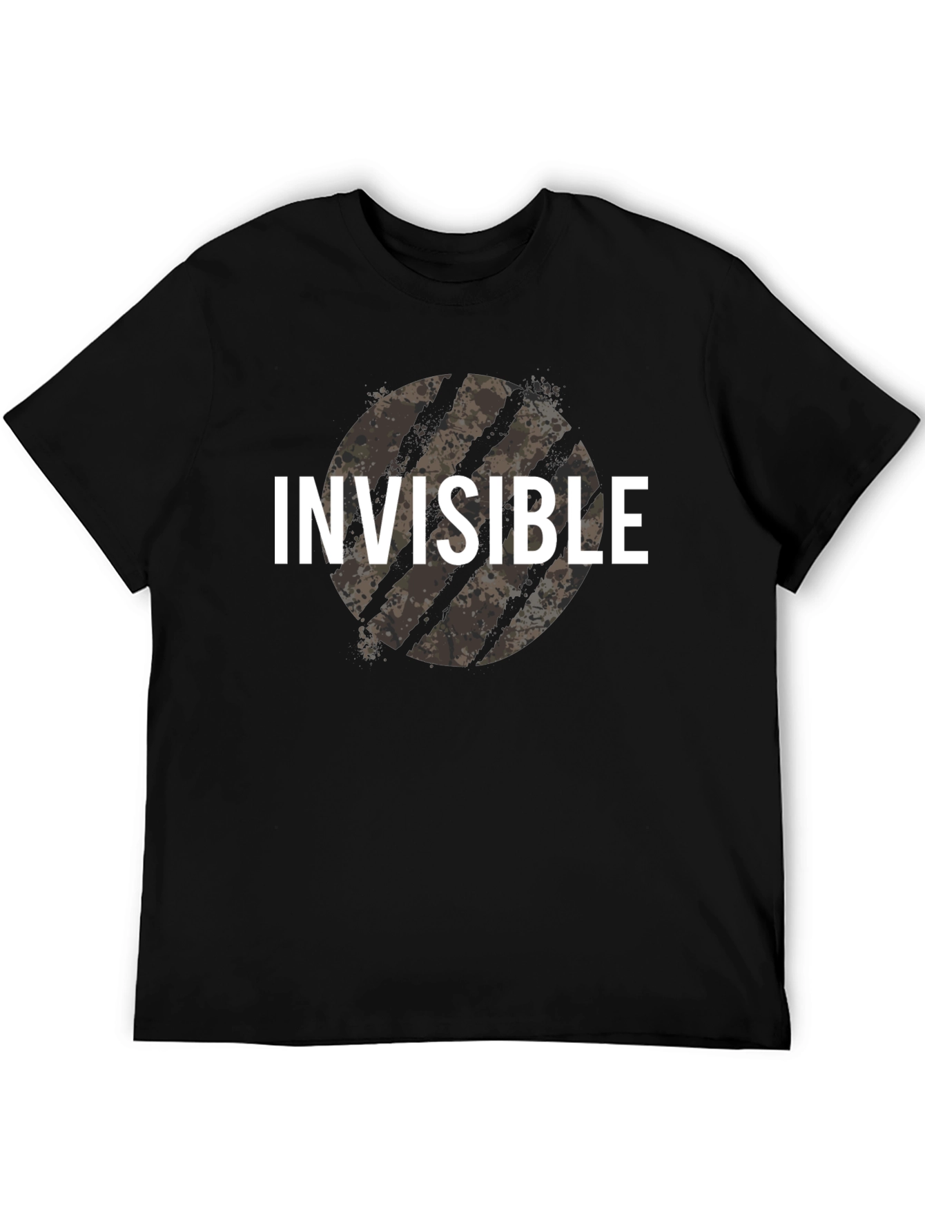 Invisible Graphic Tee - Black Cotton T-Shirt