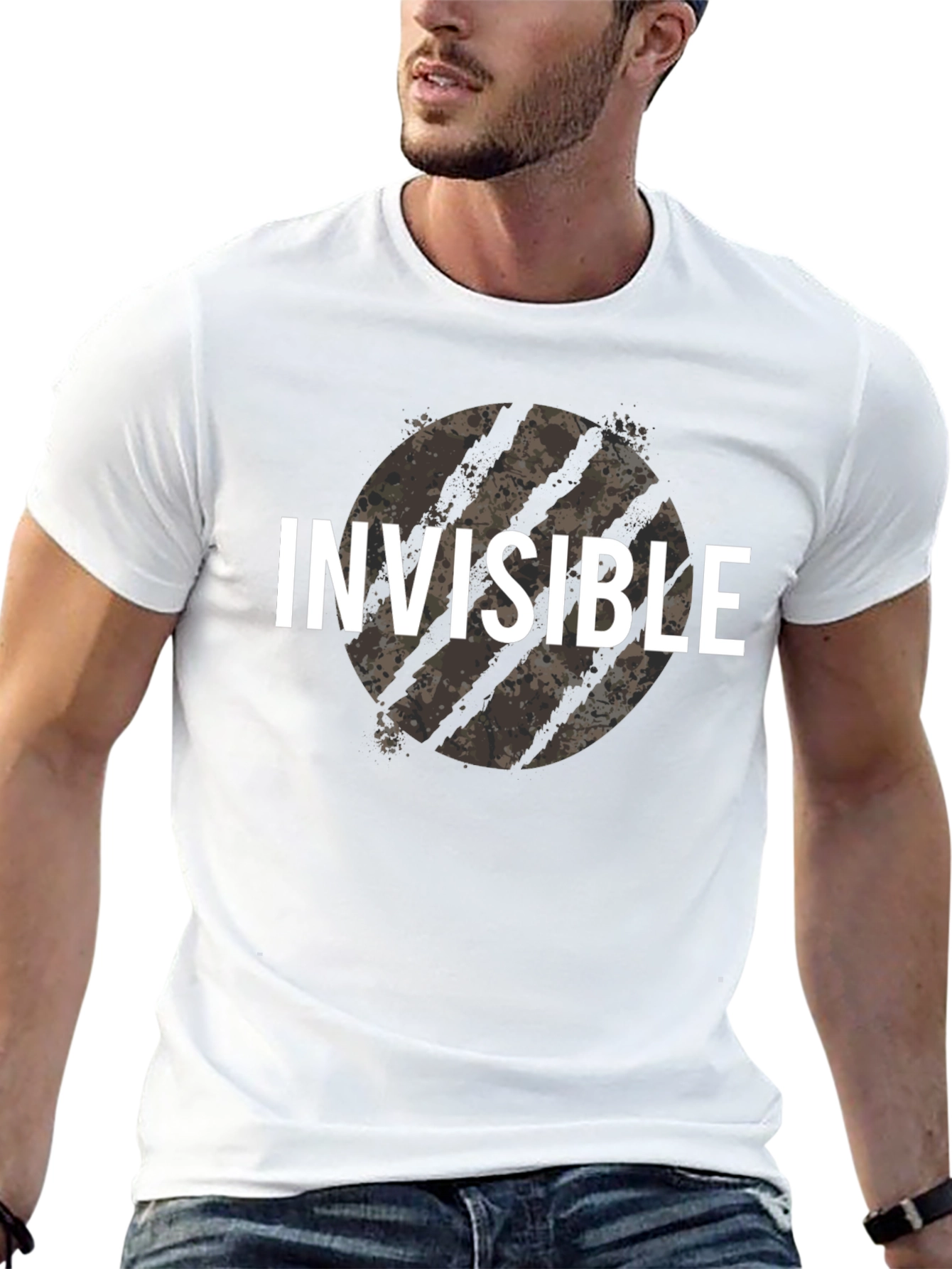 Invisible Graphic Tee - Black Cotton T-Shirt
