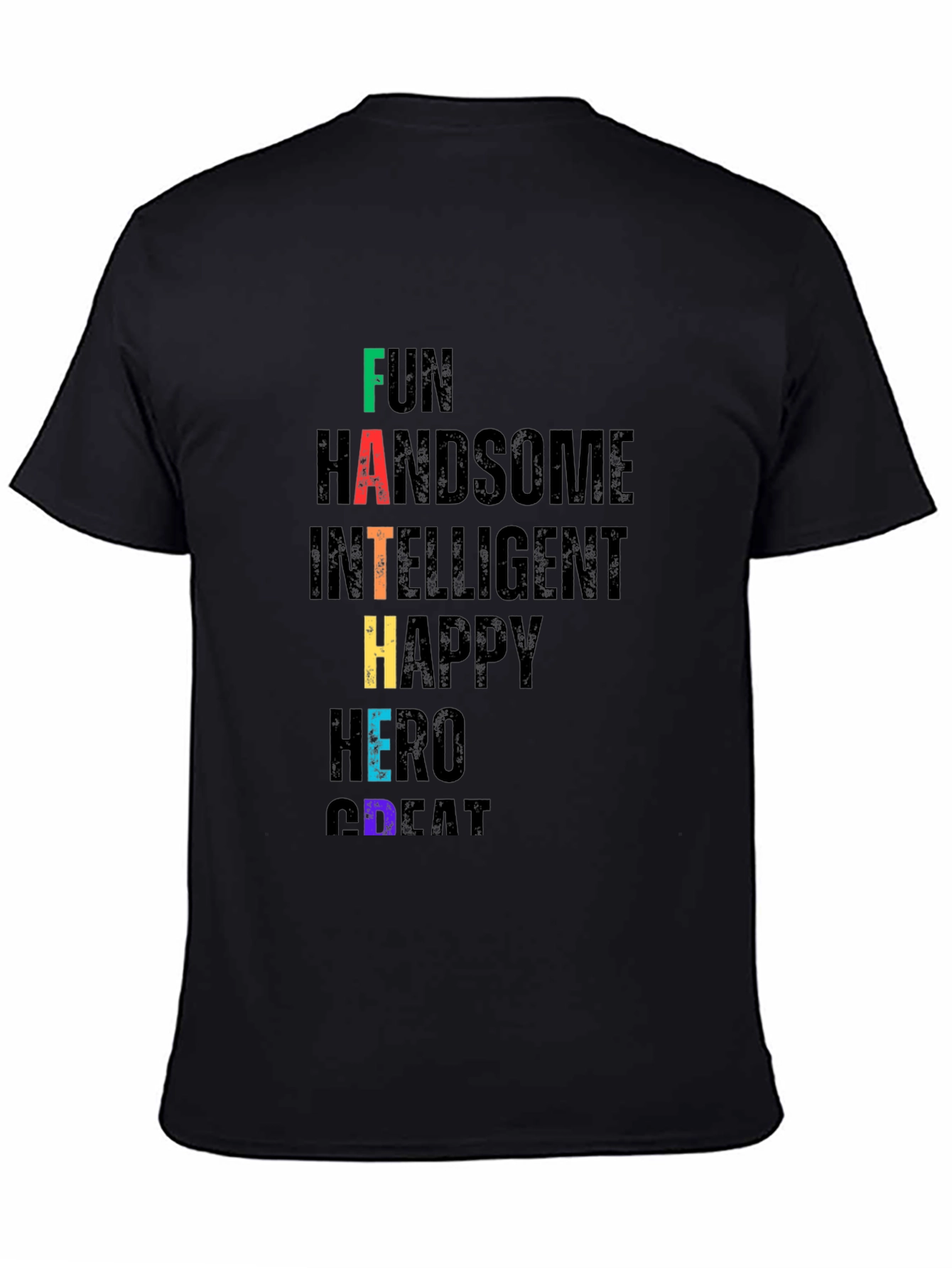Fun Dad Black Graphic T-Shirt